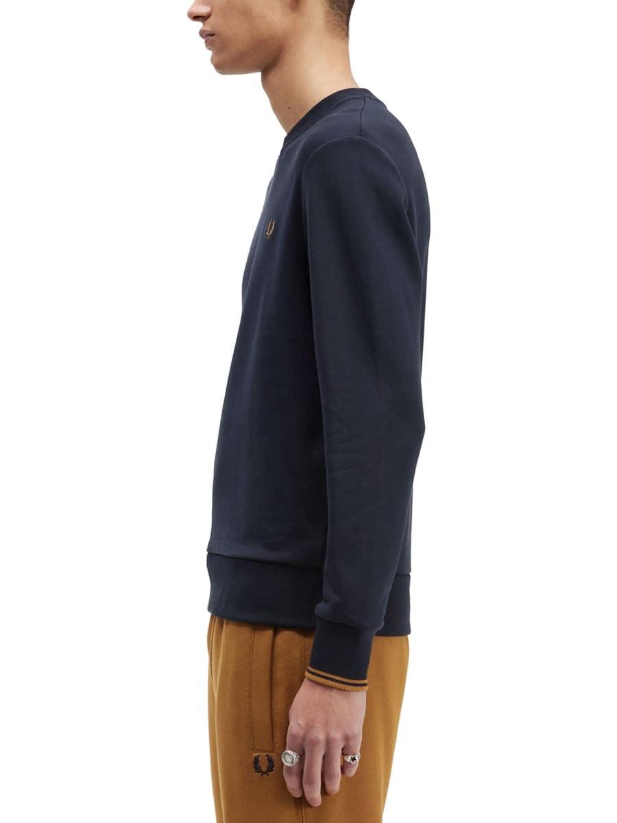 Shop Fred Perry Sweatshirt With Logo Embroidery In Blue