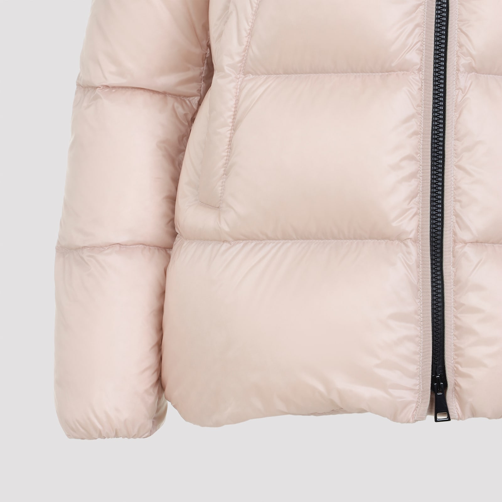 Moncler Puffer Jacket Featuring Adjustable Hood In Pink
