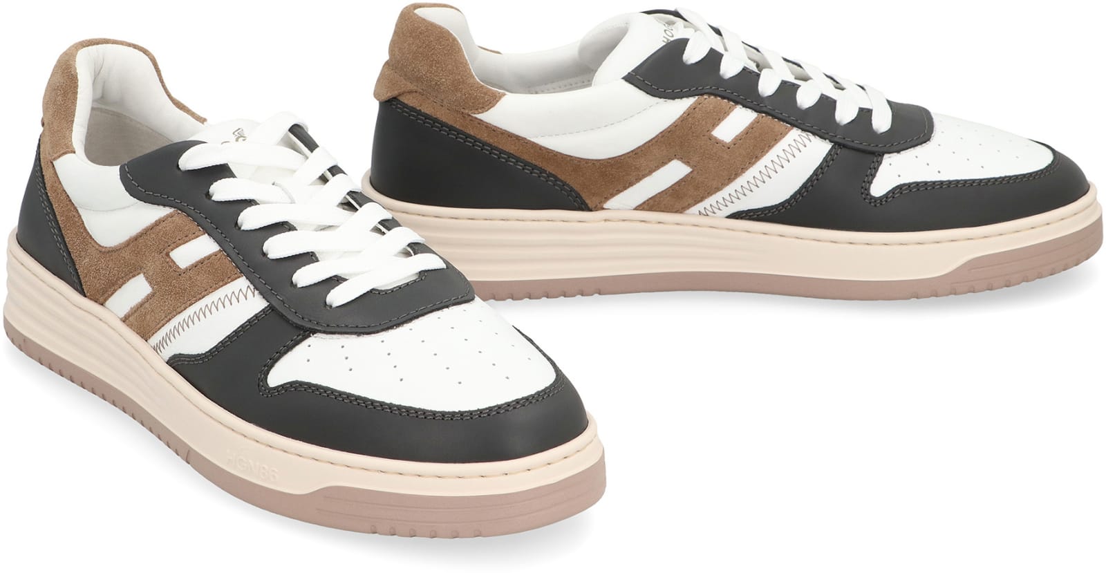 Shop Hogan H630 Leather Low-top Sneakers In Multicolor