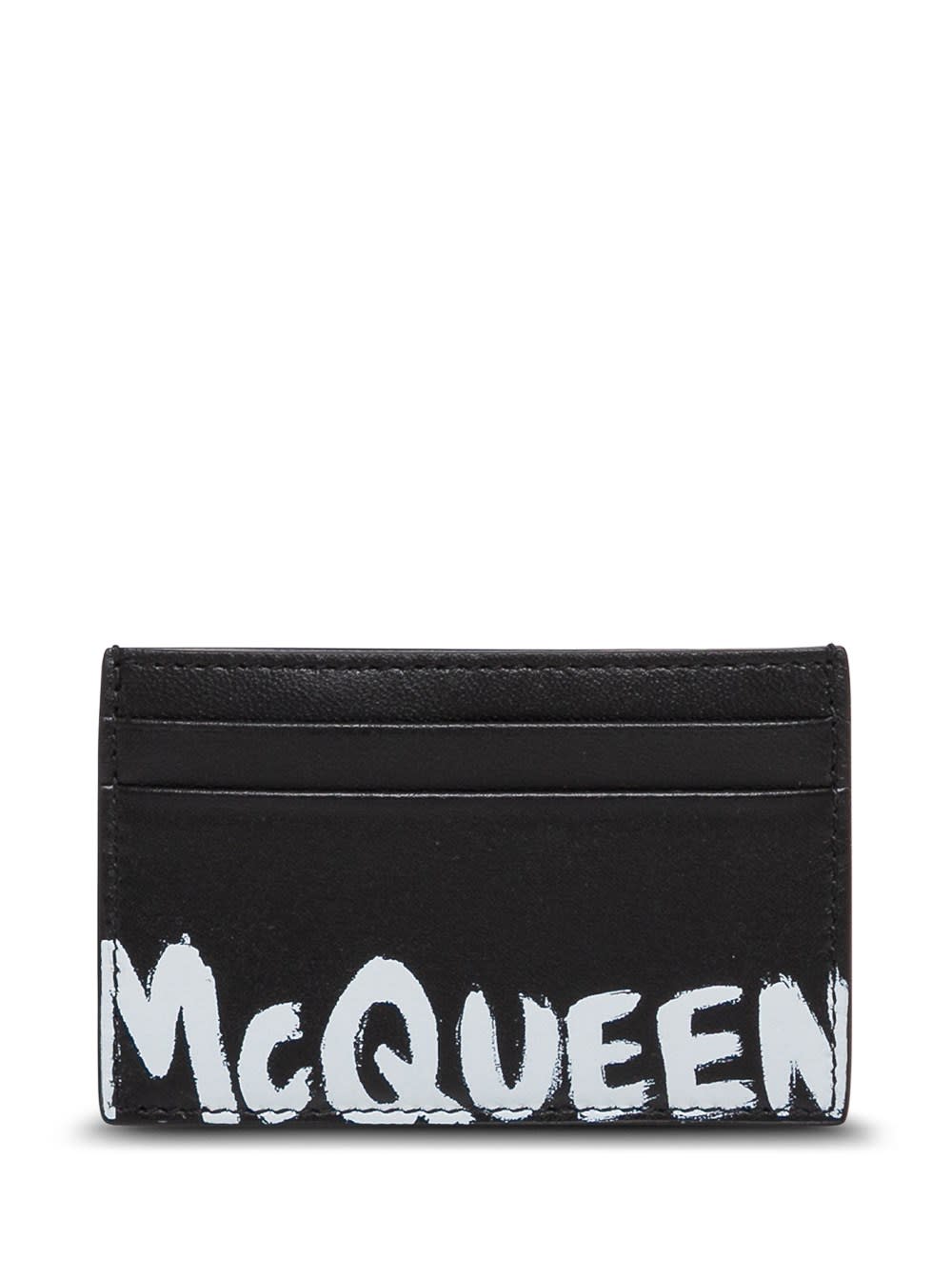 Alexander McQueen Leather Card Holder With Logo Print