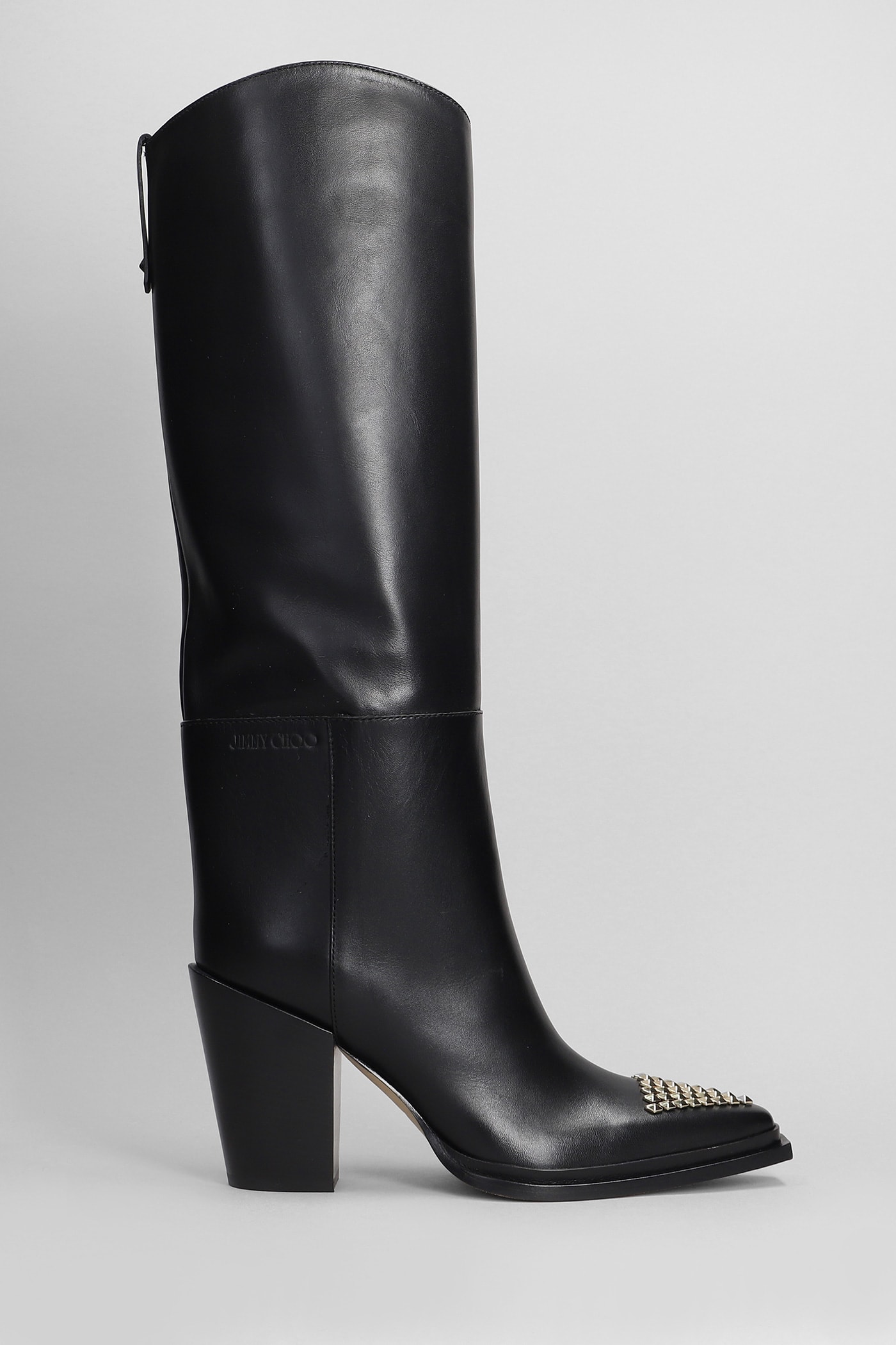 Shop Jimmy Choo Cece 80 High Heels Boots In Black Leather