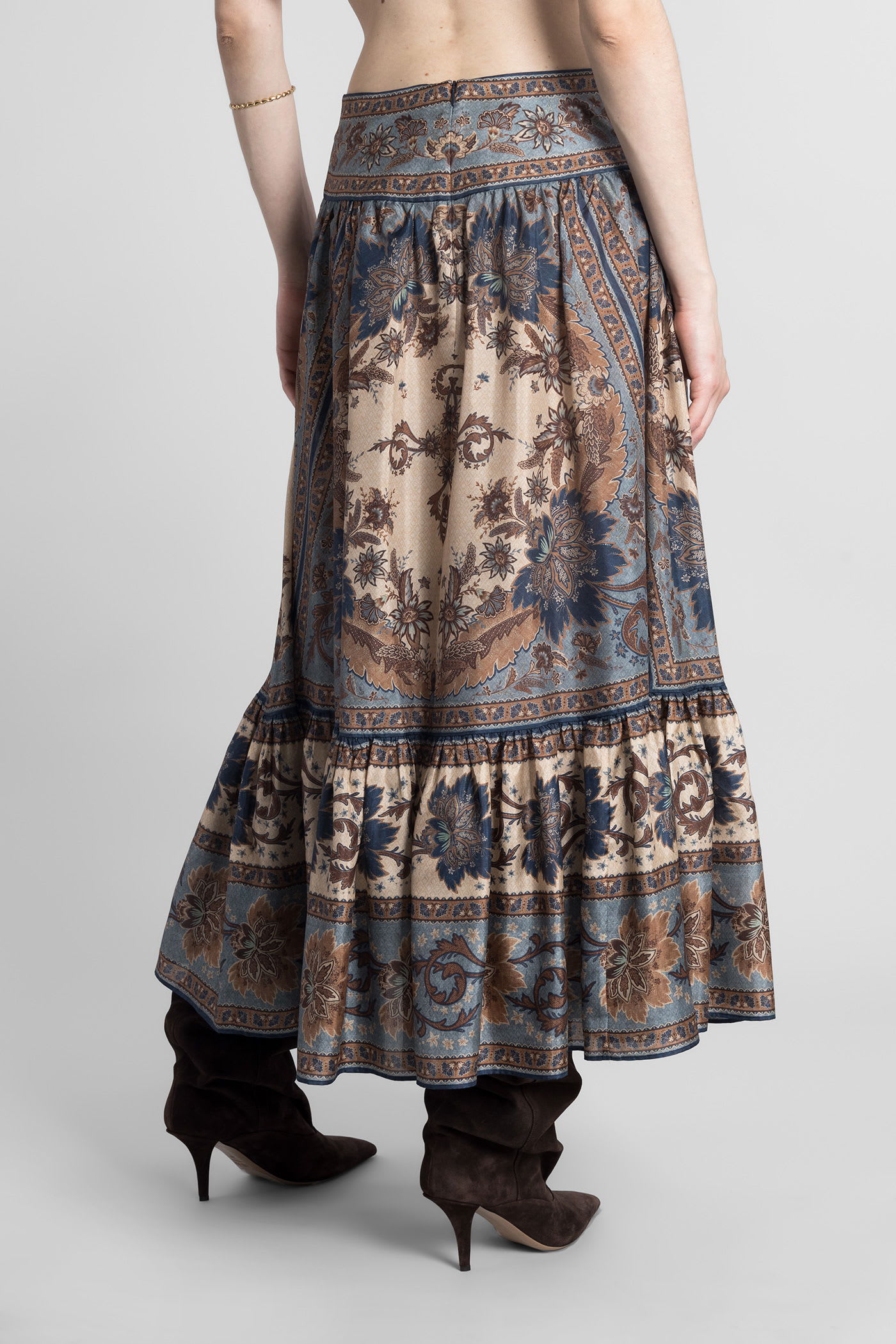 Zimmermann Ascension Printed Silk Skirt In Multi