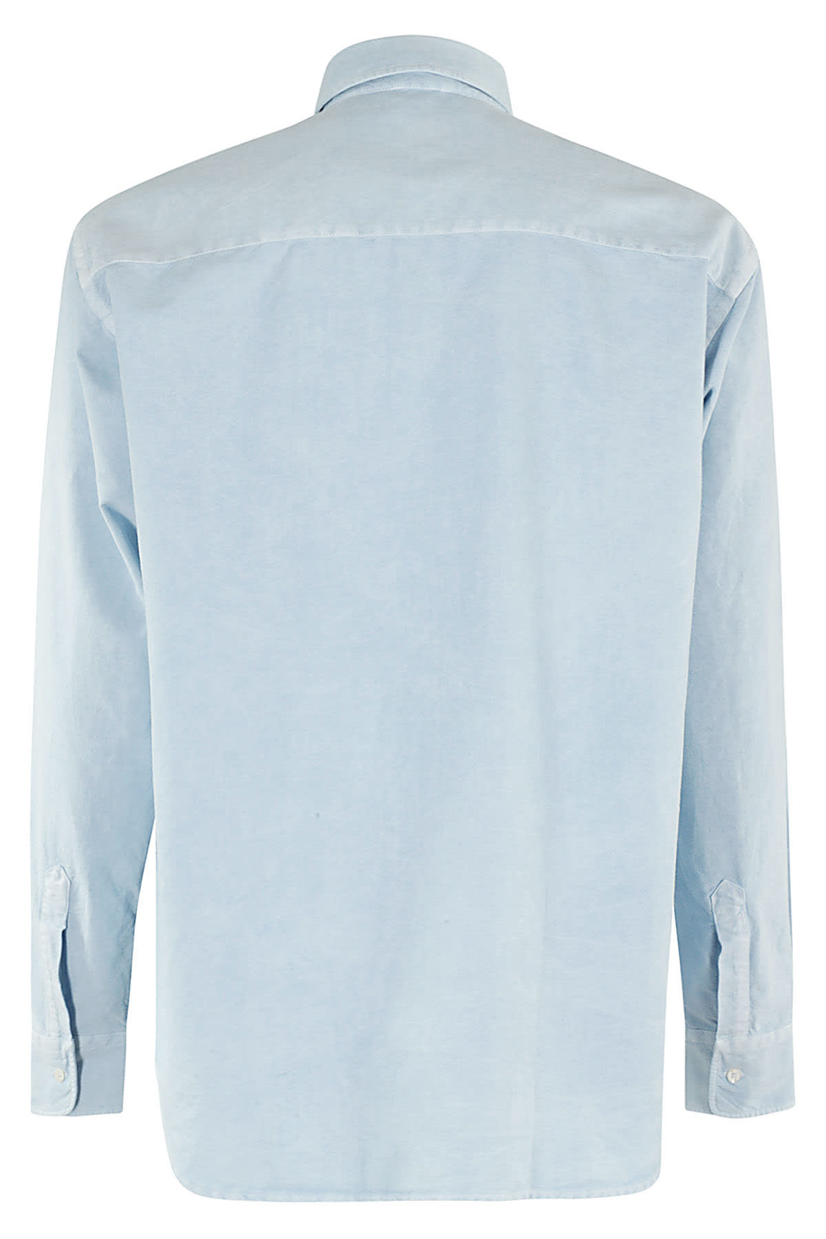 Aspesi Light Blue Cotton Shirt With Classic Collar In Azzurro