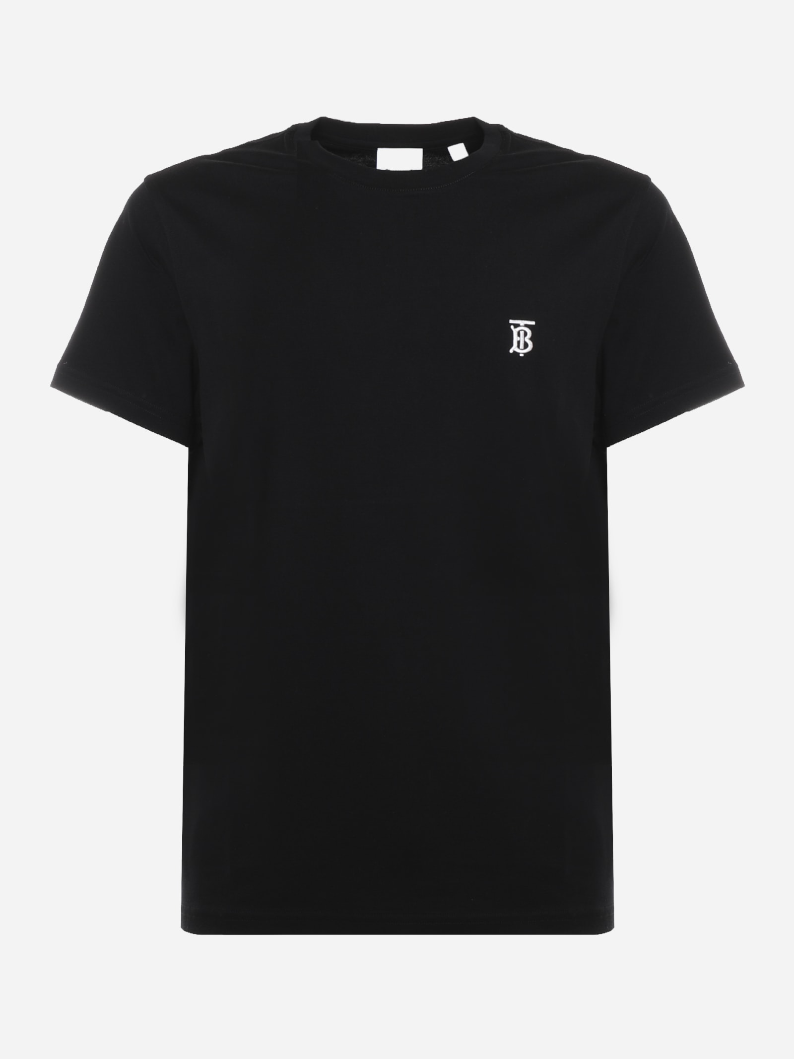 BURBERRY COTTON T-SHIRT WITH CONTRASTING MONOGRAM,11805681