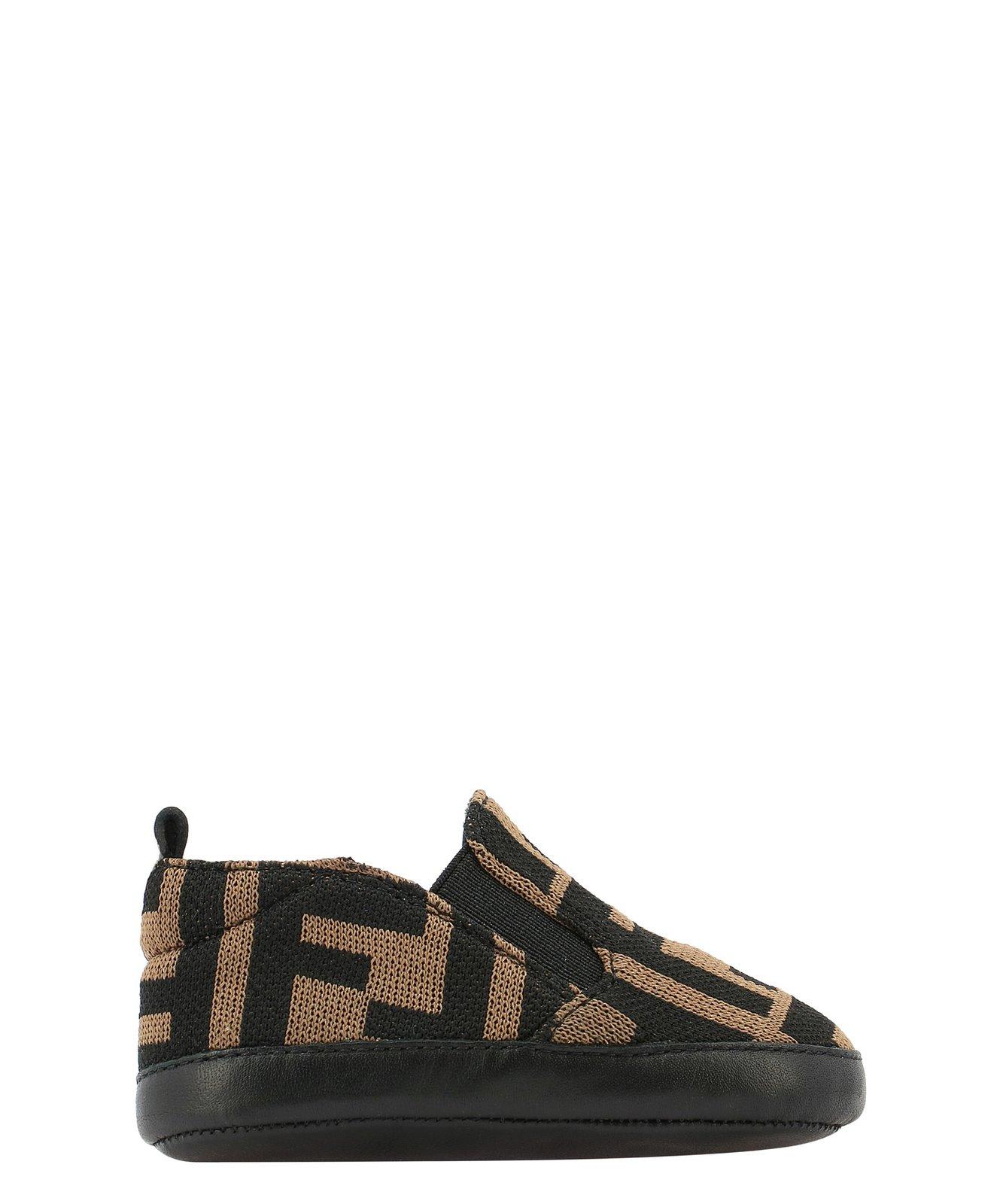 Fendi Ff Motif Slip-on Sneakers In Brown