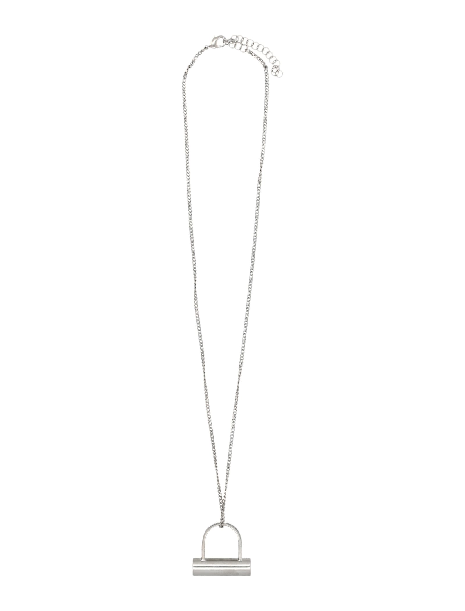 Shop Mm6 Maison Margiela Pendant Necklace In Palladio Burattato