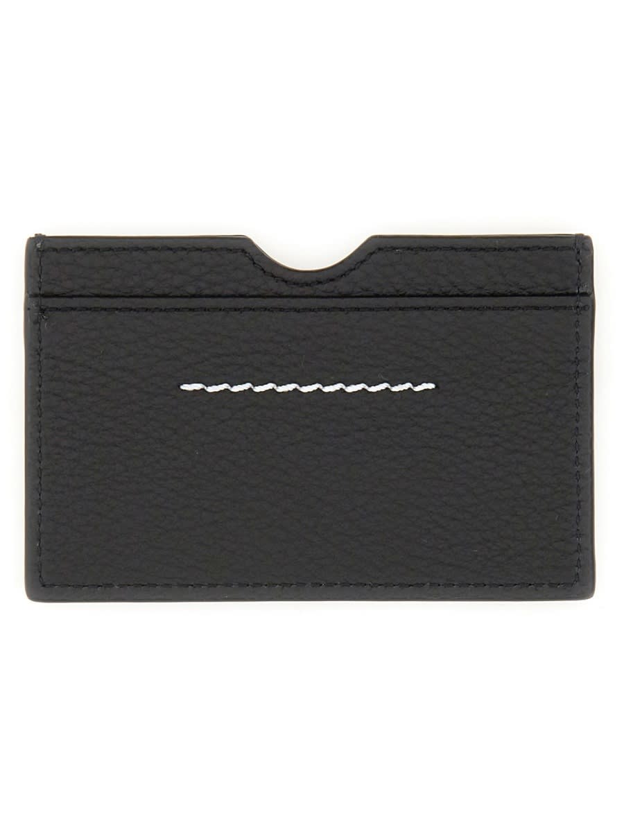 Shop Mm6 Maison Margiela Card Holder With Logo In Black