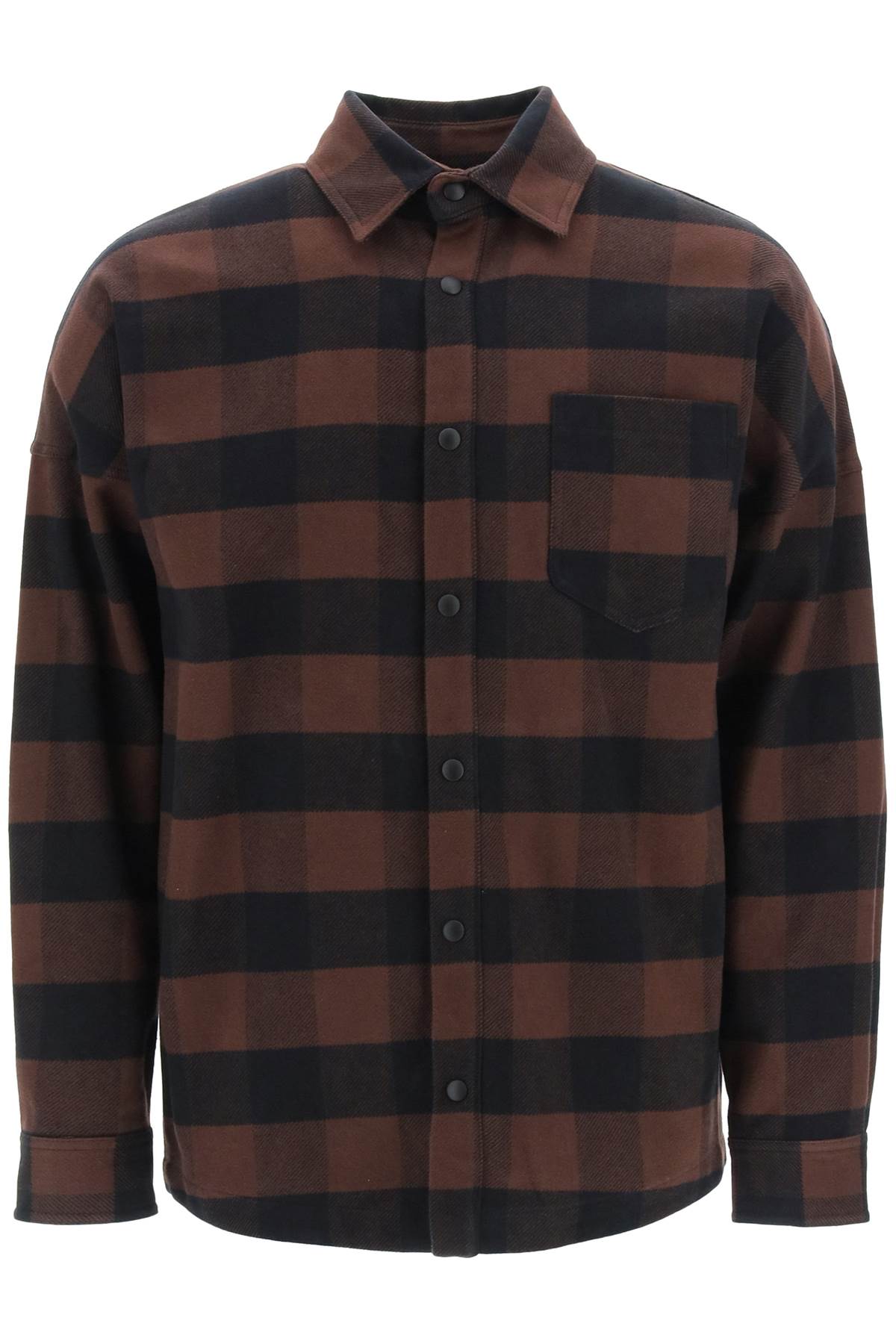 Palm Angels Checkered Shirt With Oversized Logo