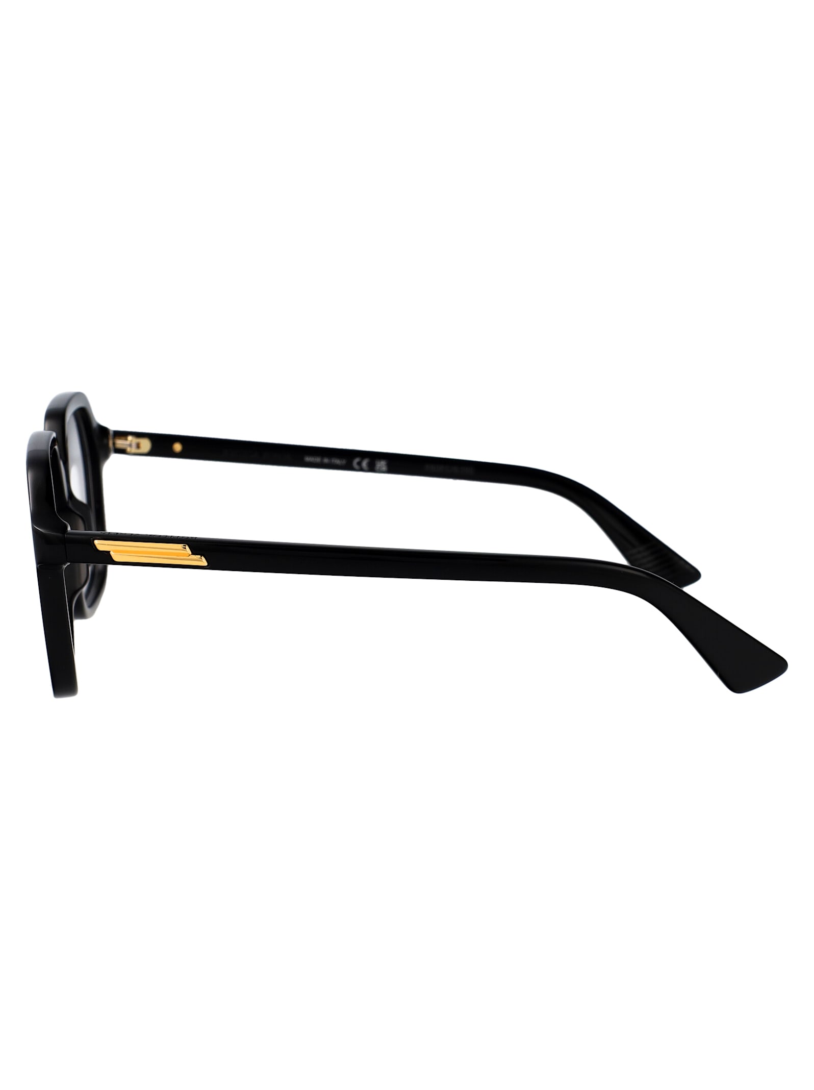 Bottega Veneta Bv1329o Glasses In Black-black-transparent