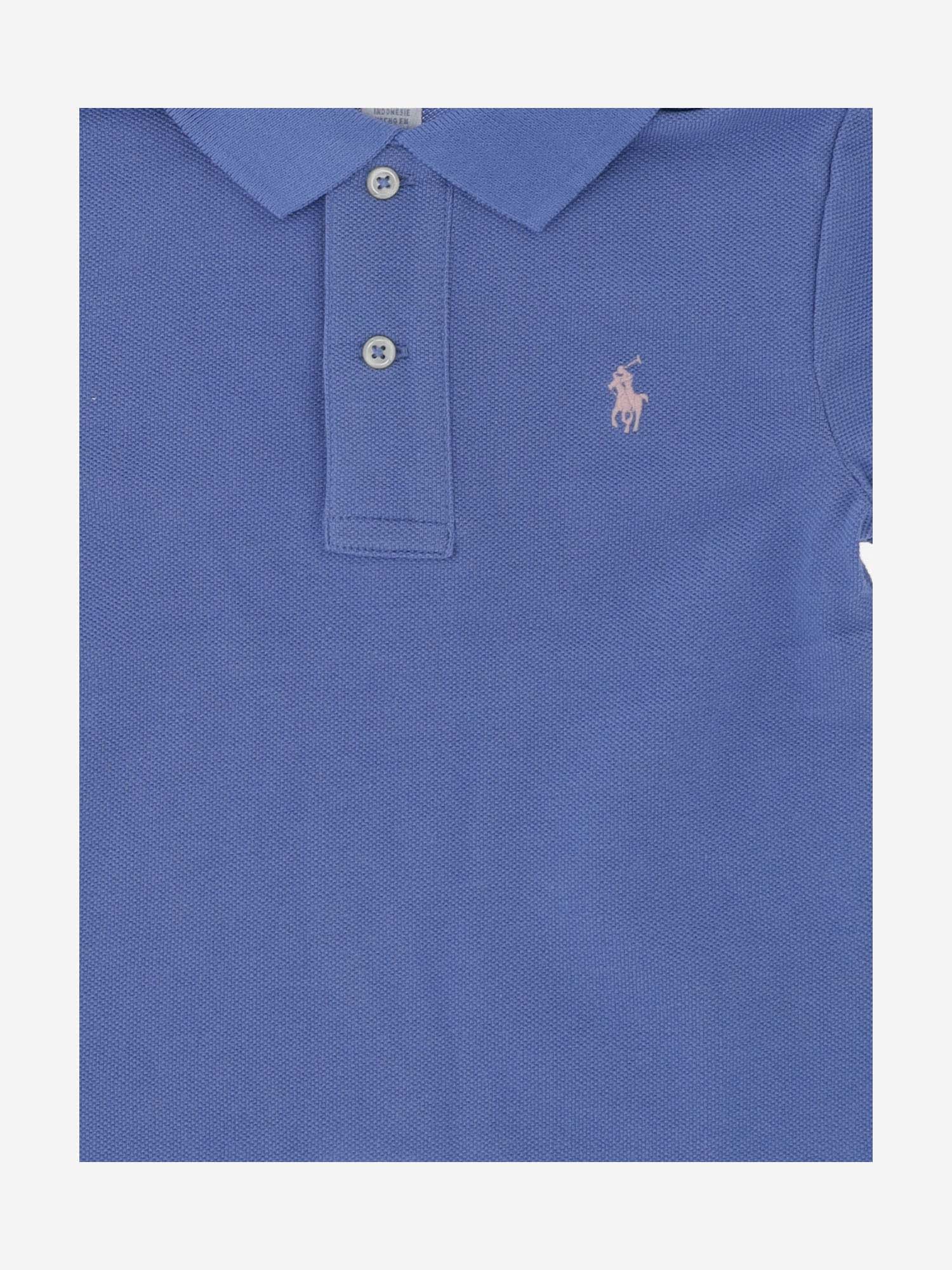 Shop Ralph Lauren Logo Cotton Polo Shirt In Light Blue