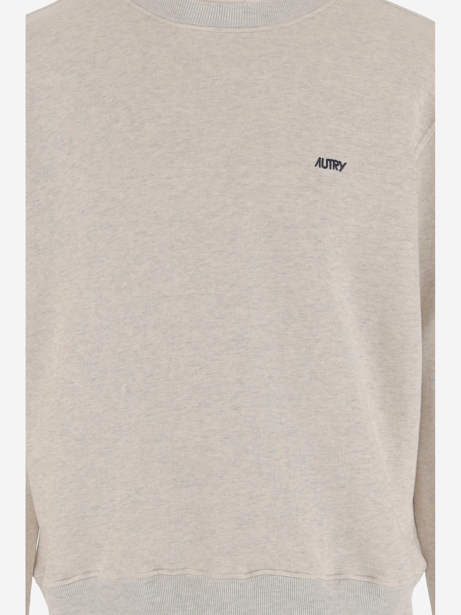 Autry Cotton Sweatshirt With Logo In Grey