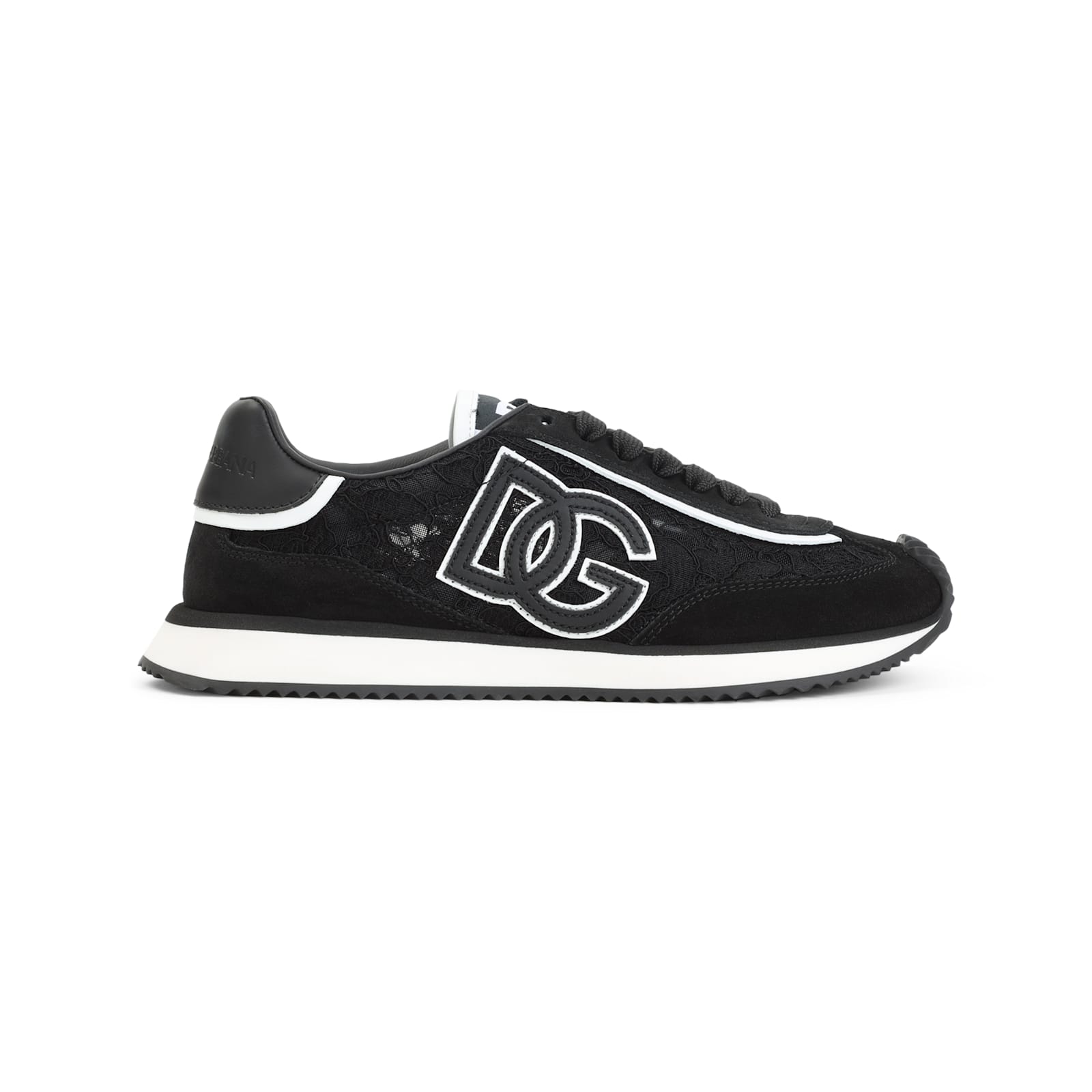 Dolce & Gabbana Dg Cushion Sneakers In Calfskin And Fabric In Multi