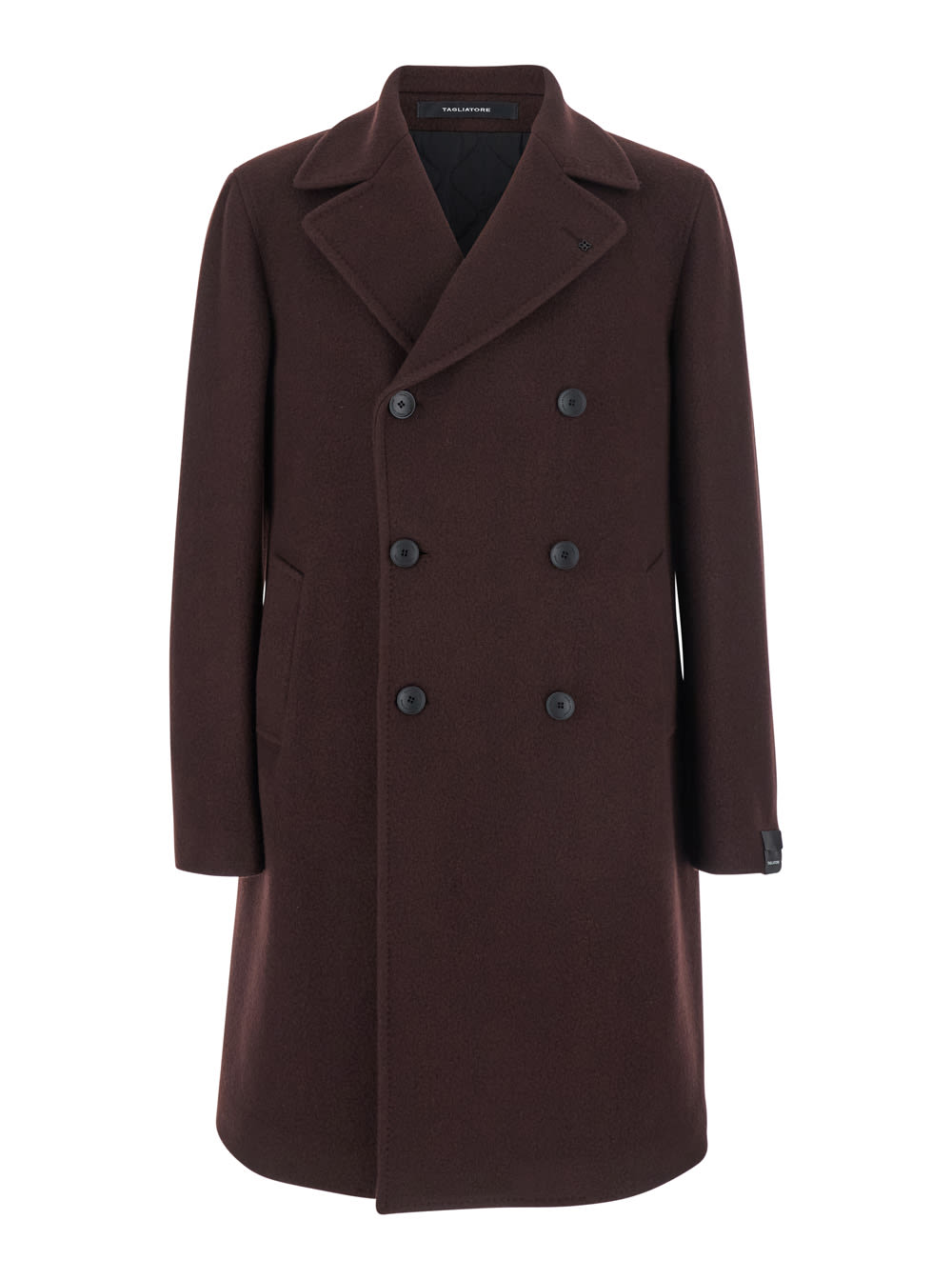 Tagliatore Notched-lapels Double-breasted Coat In Brown