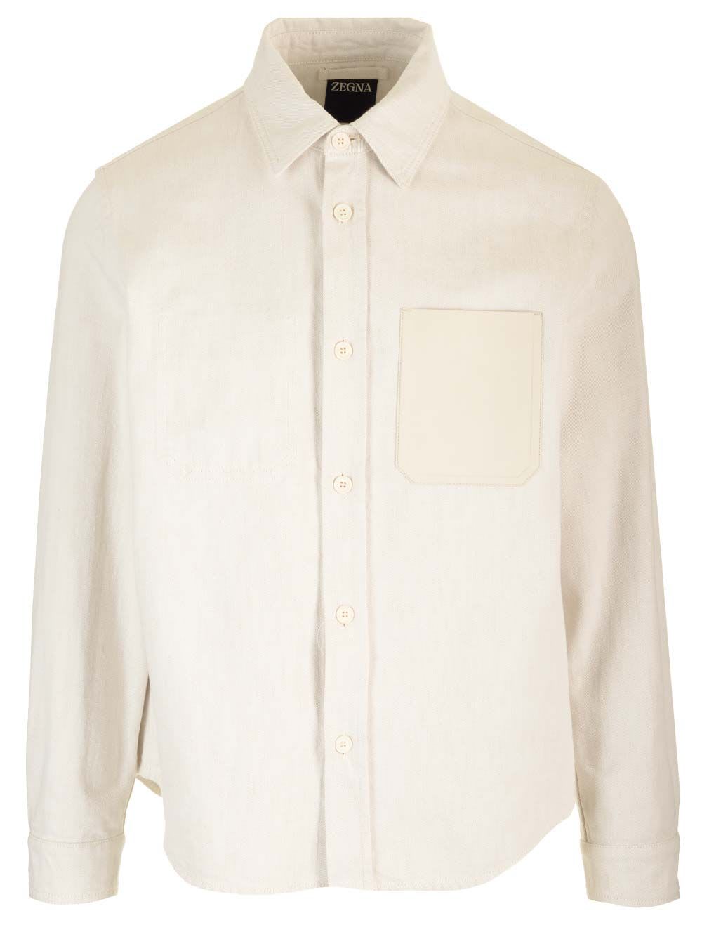 Shop Zegna Cotton Overshirt In White