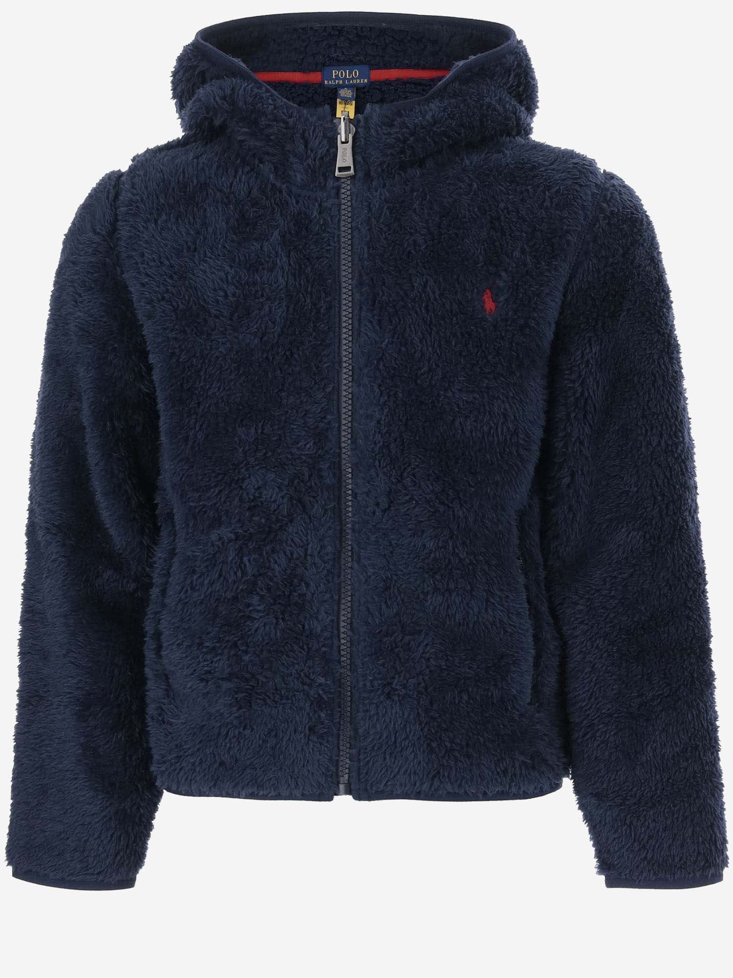 Shop Polo Ralph Lauren Teddy P-layer 2 Fleece Jacket In Blue