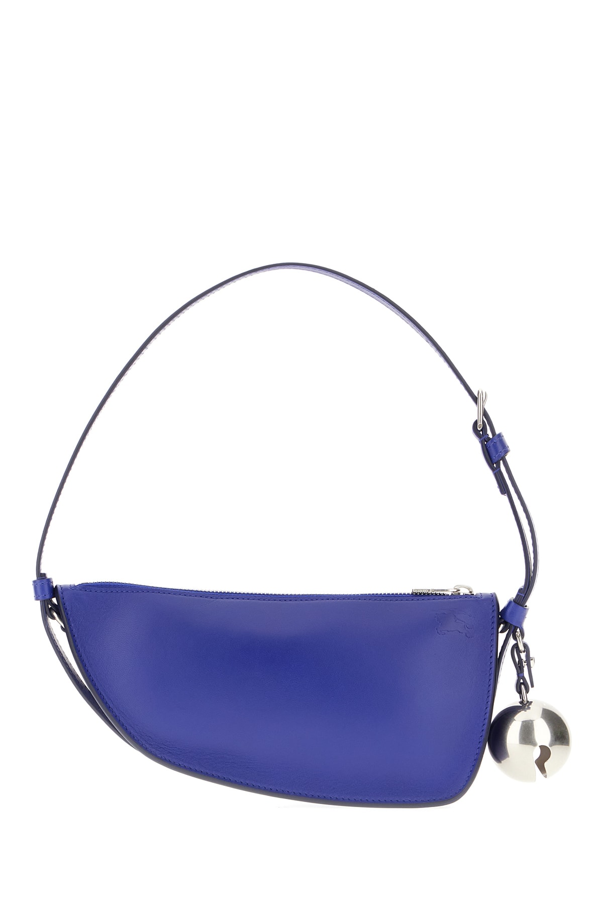 Shop Burberry Electric Blue Nappa Leather Mini Shield Shoulder Bag In Knight