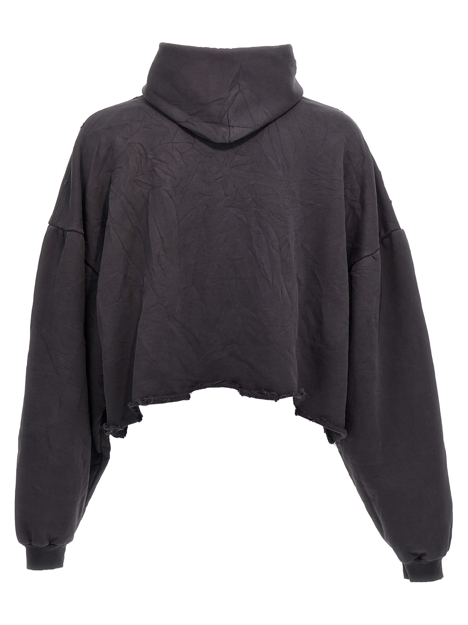 Shop Balenciaga Loop Sports Icon Cropped Hoodie In Black