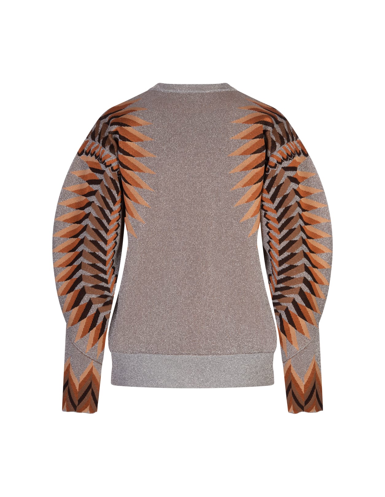 Rabanne Silver Lurex Jacquard Pullover In Multicolour