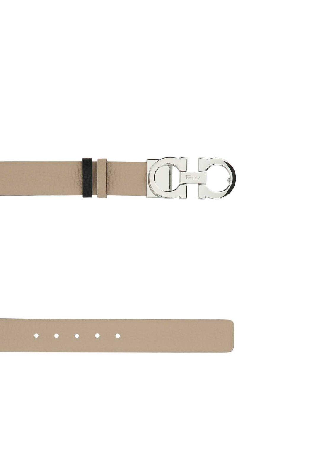 Ferragamo Gancini Reversible Belt In Neutrals
