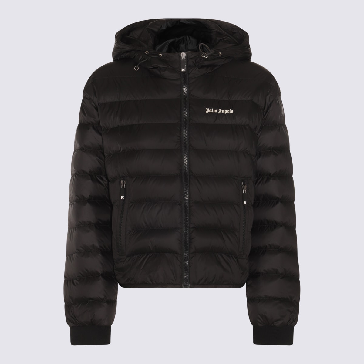 Shop Palm Angels Black Down Jacket