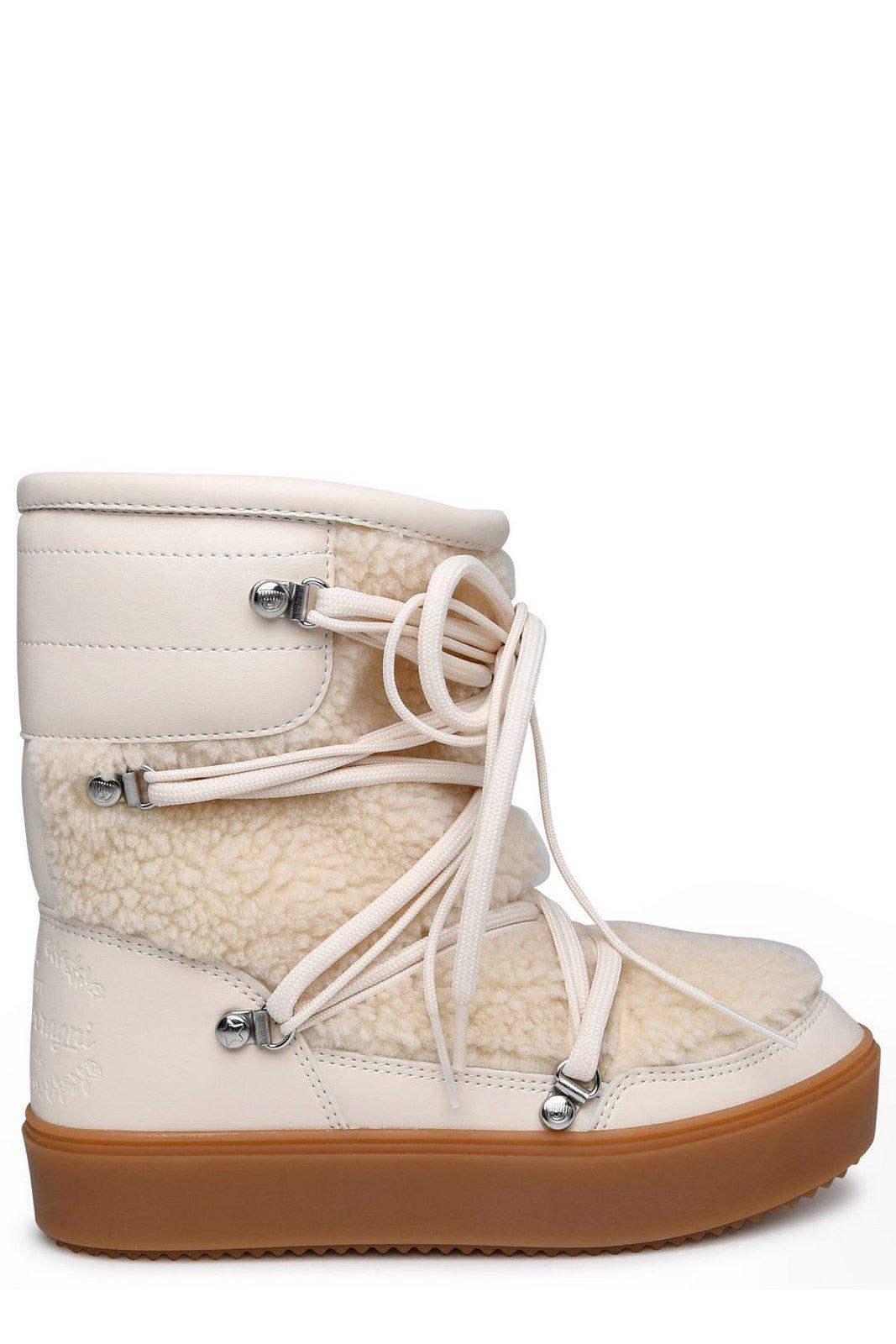 Shop Chiara Ferragni Cf Snow Boots In White Gar Teddy