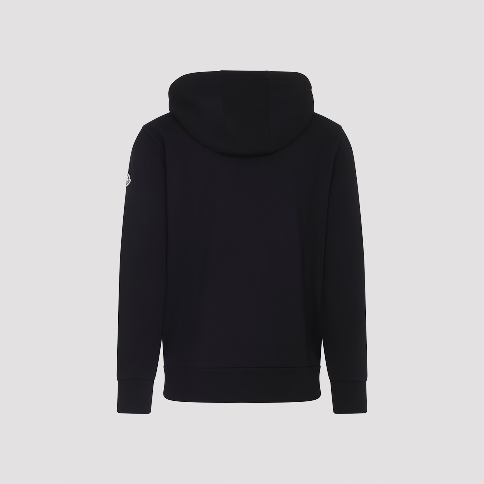 Moncler Hooded Drawstring Cardigan Chest Pocket In Black
