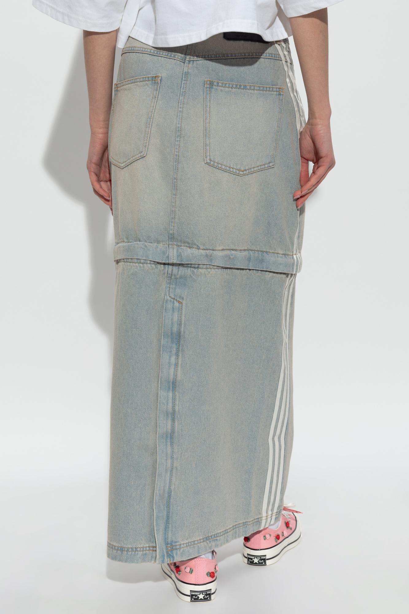 Adidas Originals Adidas Adjustable Five-pocket Denim Skirt With Signature Side Stripes