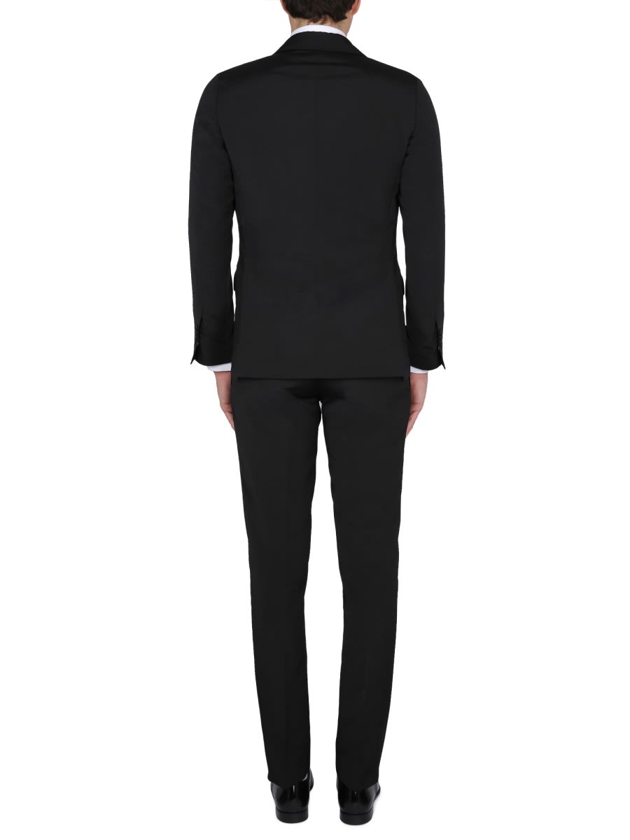 Lardini Tailored Suit Jacket Notch Lapel In Black