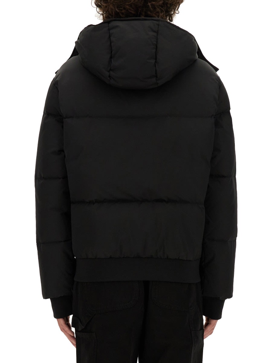 Shop Moschino Down Jacket With Logo In Black