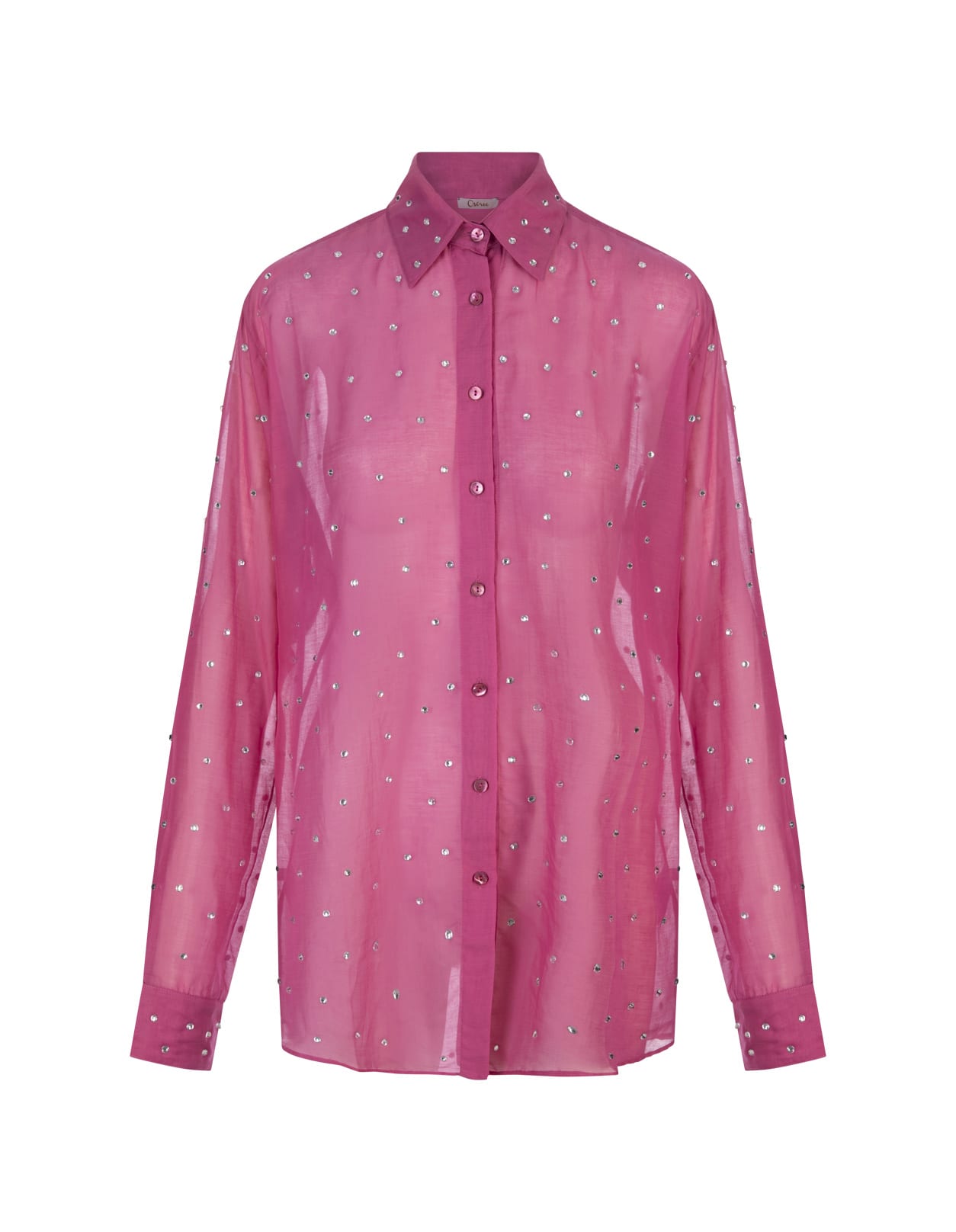 Oseree Flamingo Gem Long Shirt In Pink