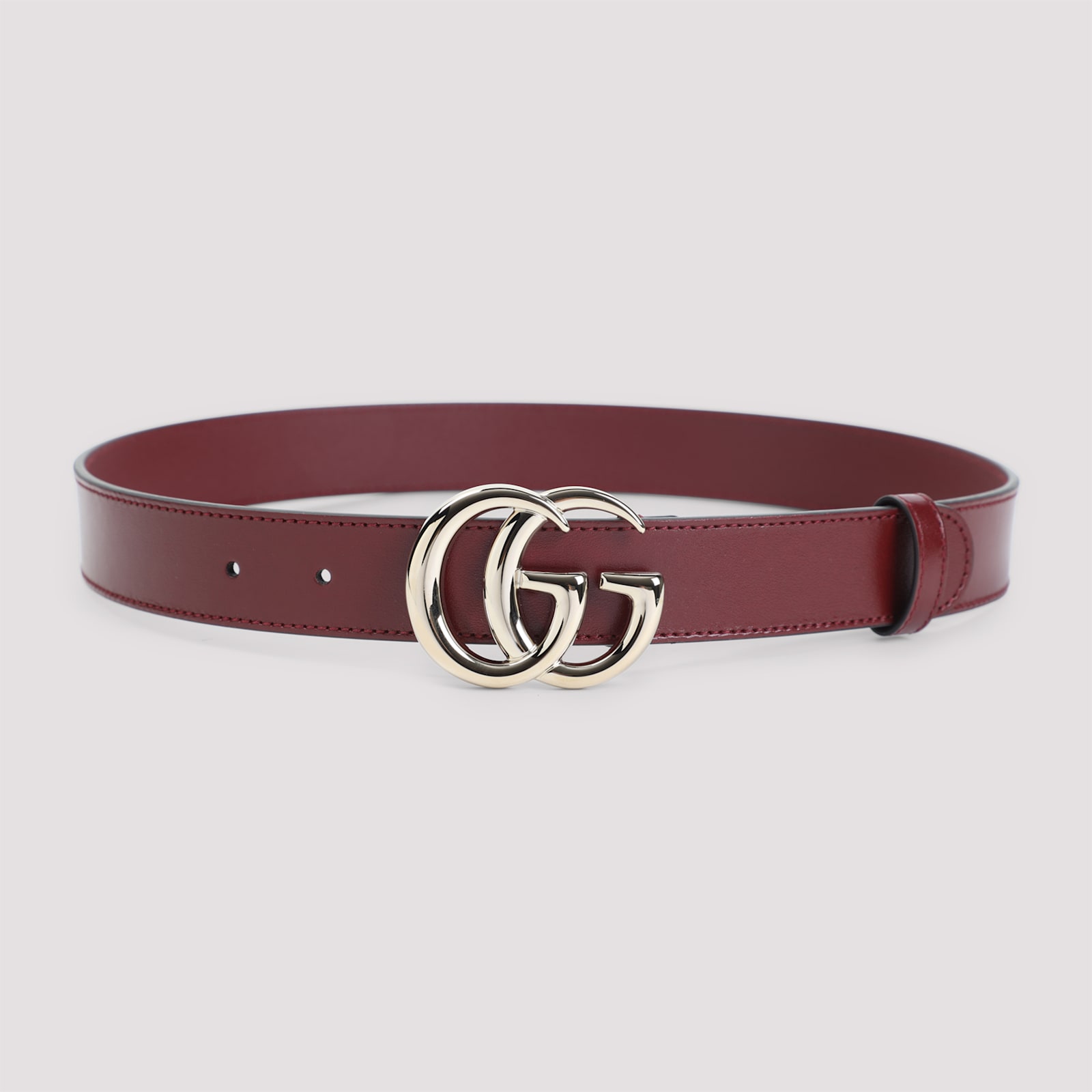 Gucci 3 Cm Gg Gold Belt In Red