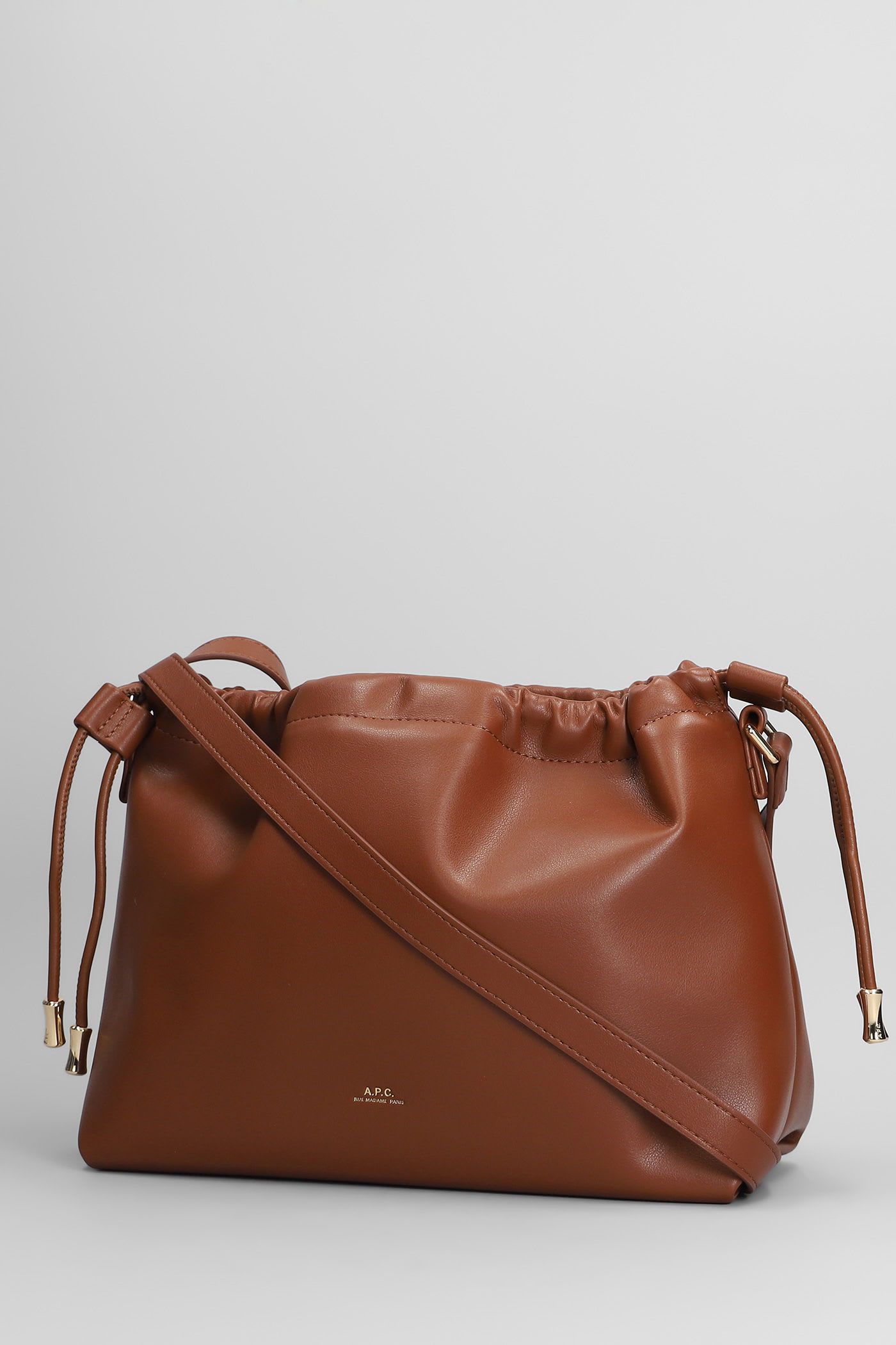 Apc Ninon Shoulder Bag In Leather Color Polyuretan In Brown