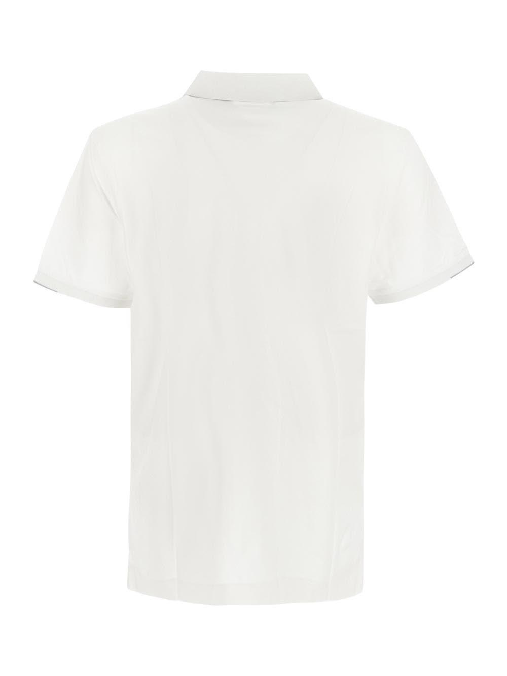 Shop C.p. Company Rubber Logo Polo Shirt In White