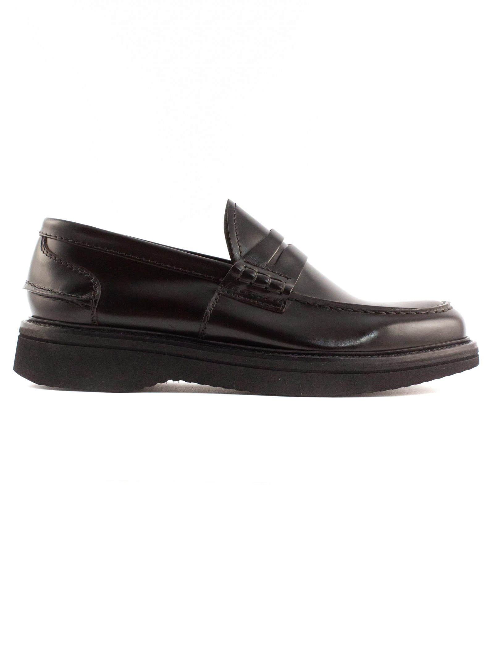 Green George Dark Brown Shiny Leather Loafer