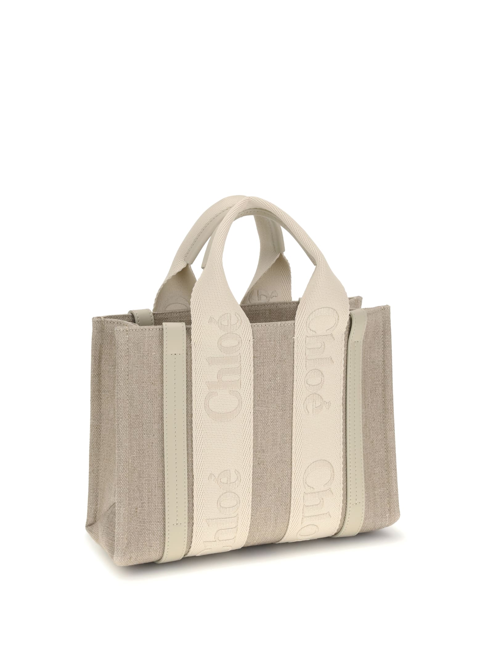 Chloé Small Woody Tote Bag In Neutral