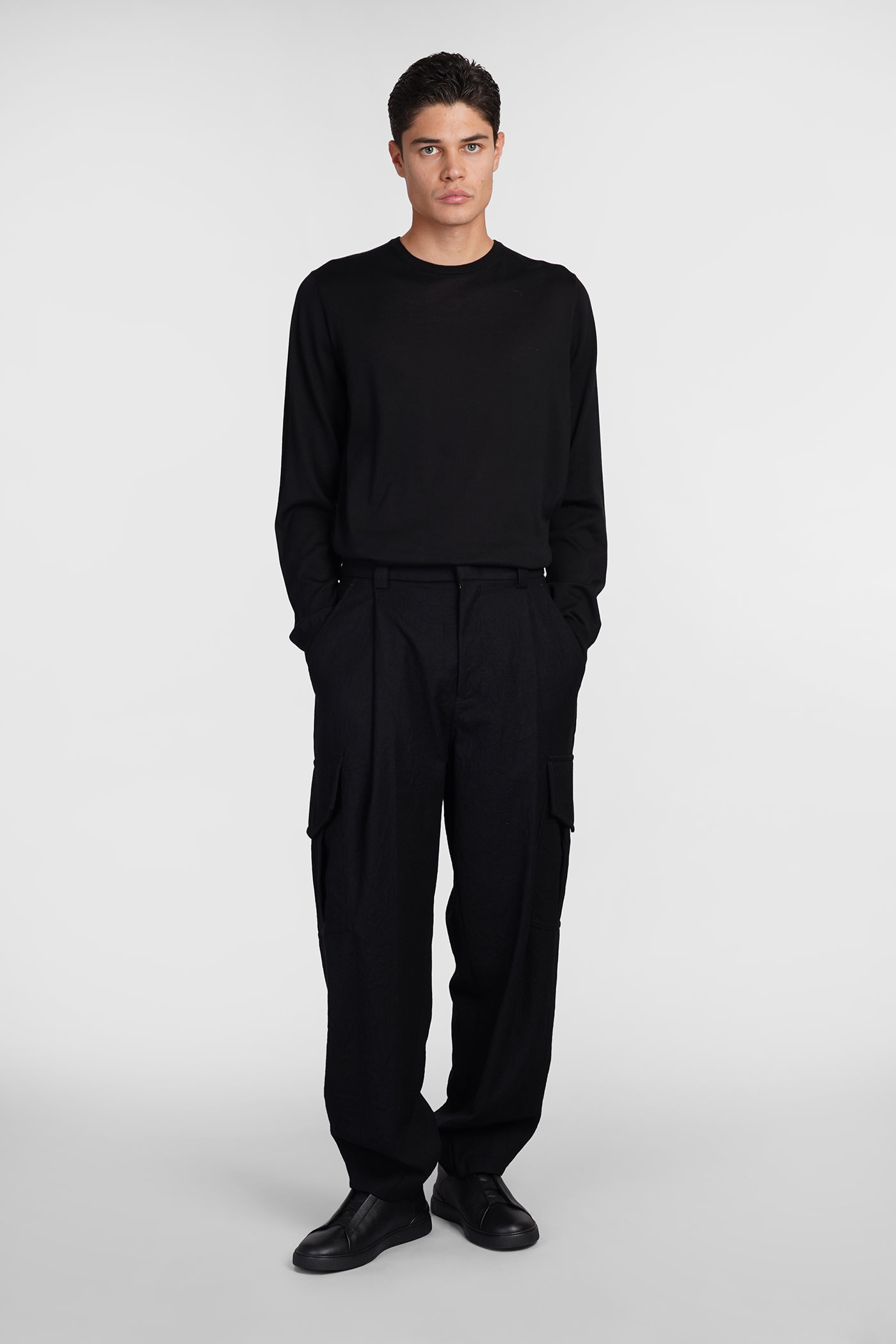 Shop Giorgio Armani Knitwear In Black Silk