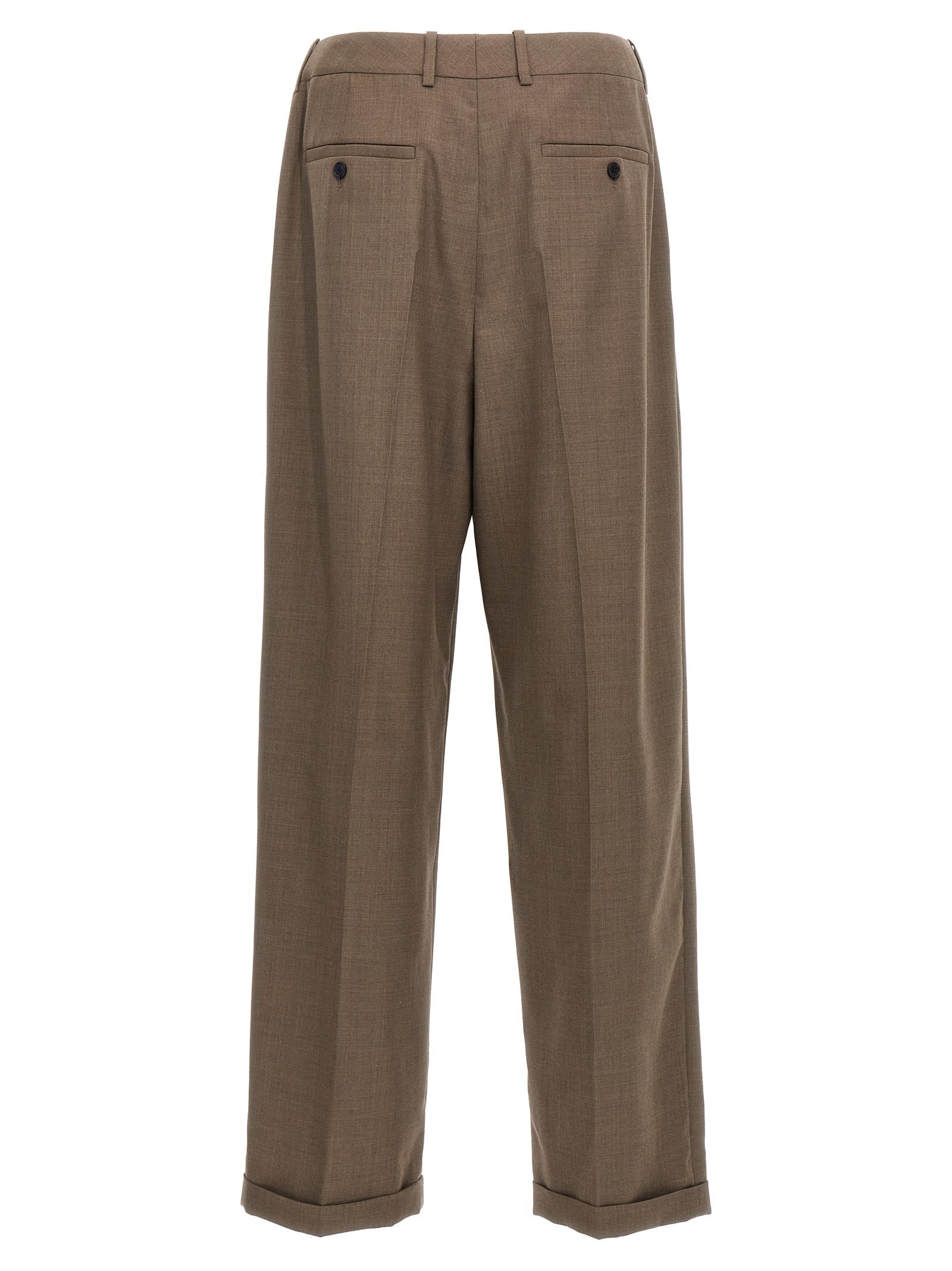 Shop Saint Laurent Wool Tailored Trousers In Gray