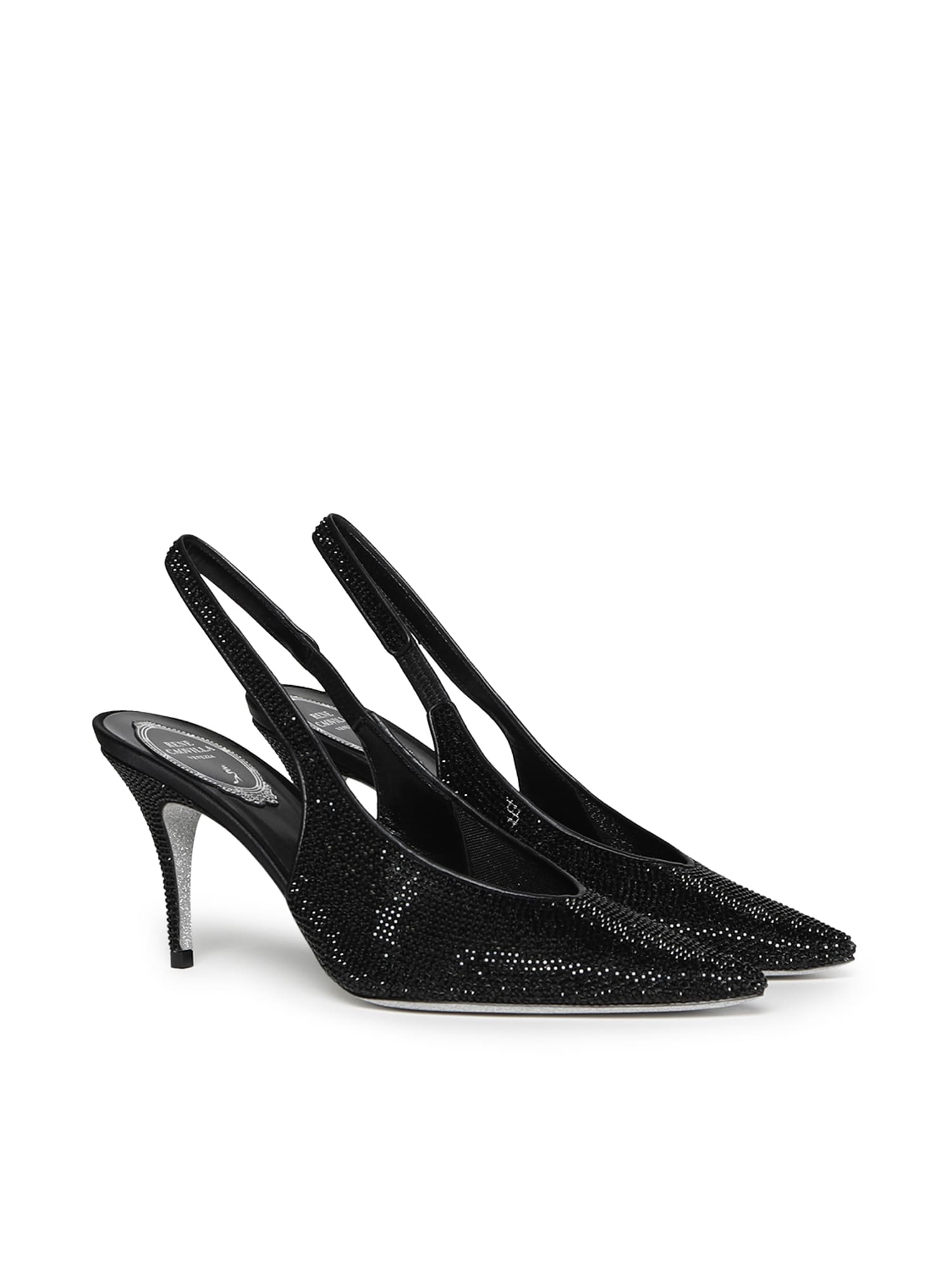 René Caovilla Jinny Slingback In Black