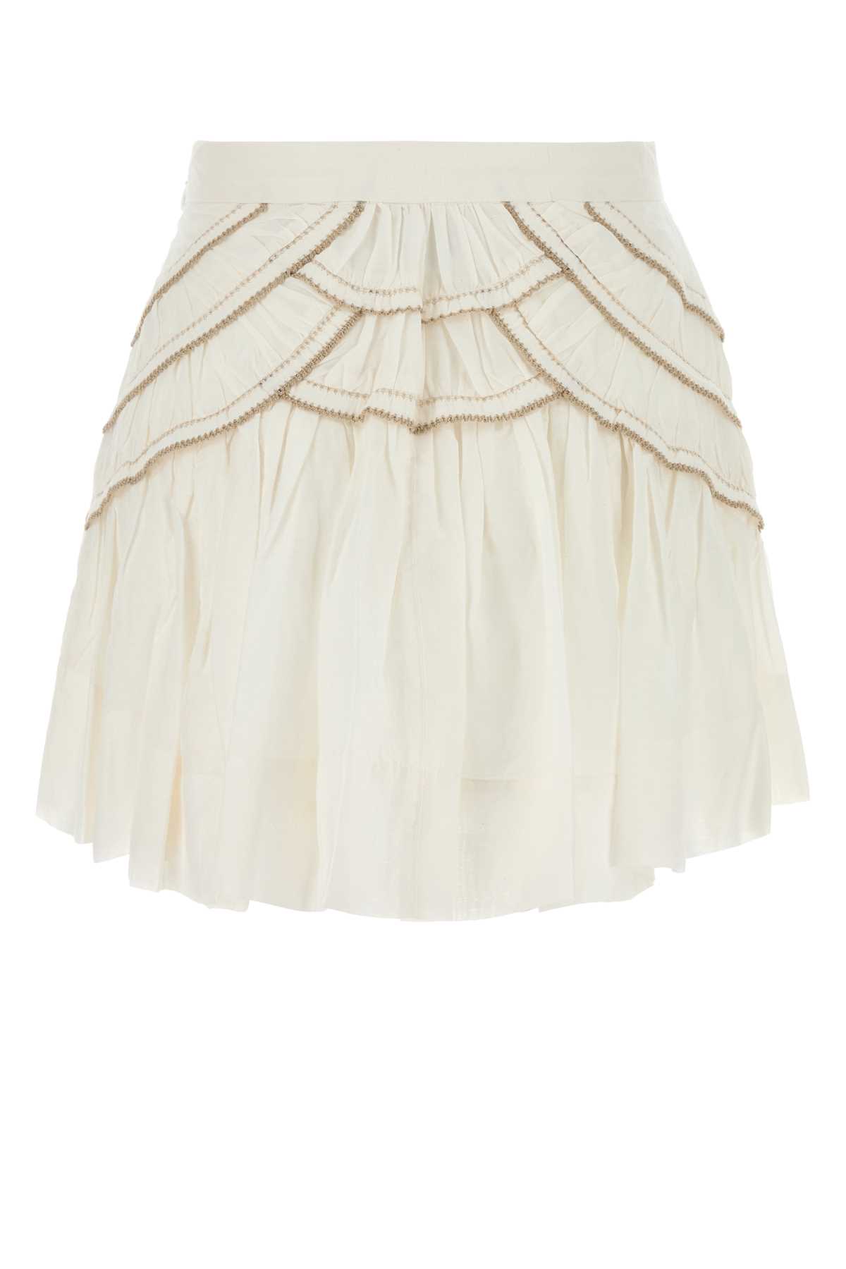 Isabel Marant Étoile Isabel Marant Etoile White Cotton Blend Ceola Mini Skirt In Neutral