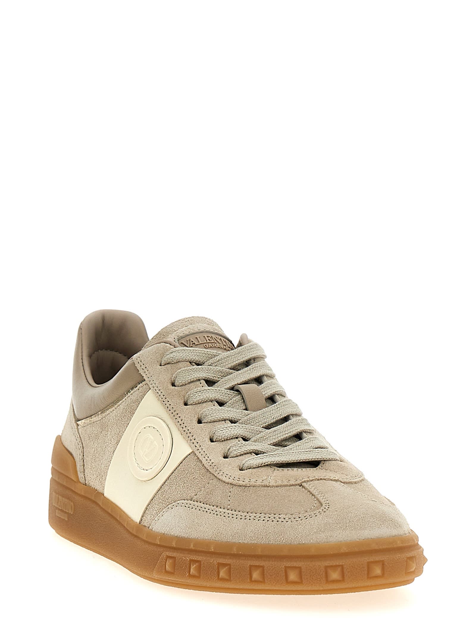 Valentino Upvillage Suede Sneakers In Beige