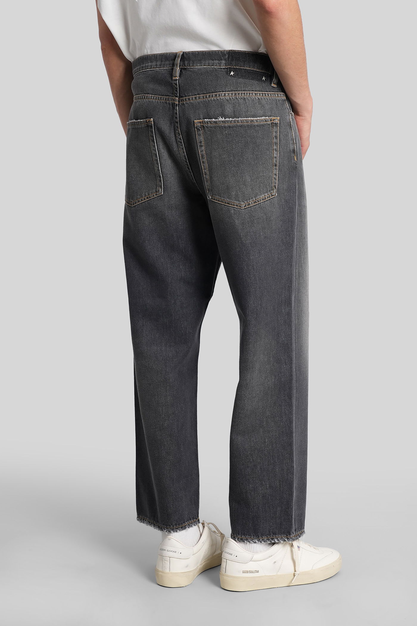 Golden Goose Cory Loose Skate Jeans In Black Denim In Gray