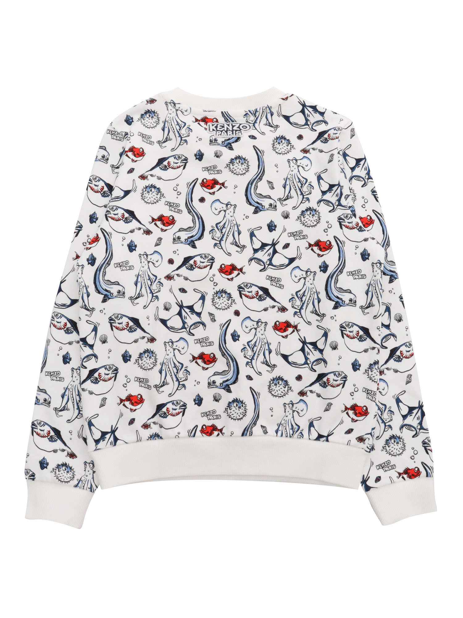 Shop Kenzo White Sweater With Prints