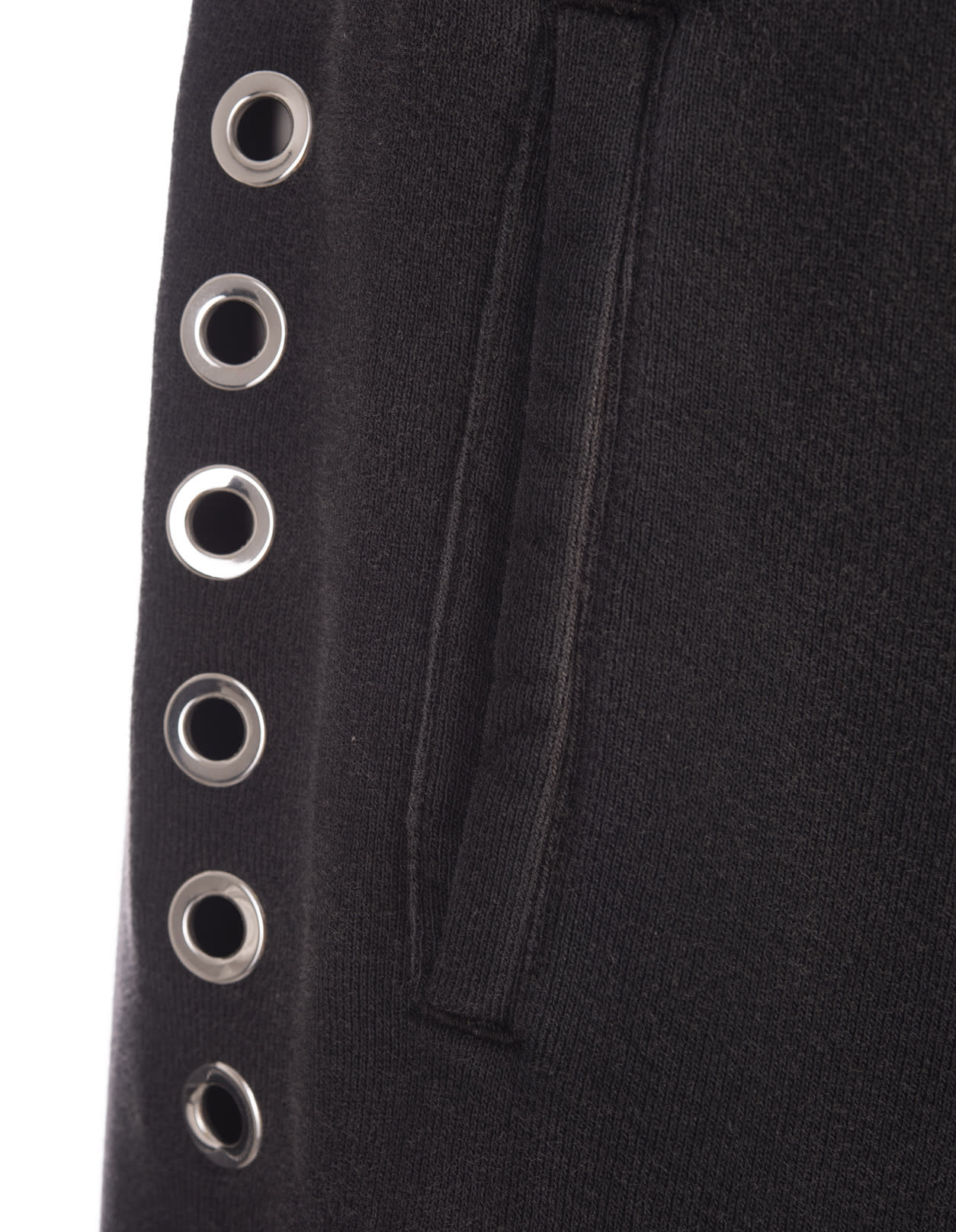 Shop Off-white Black Sports Trousers With Decorative Eyelets