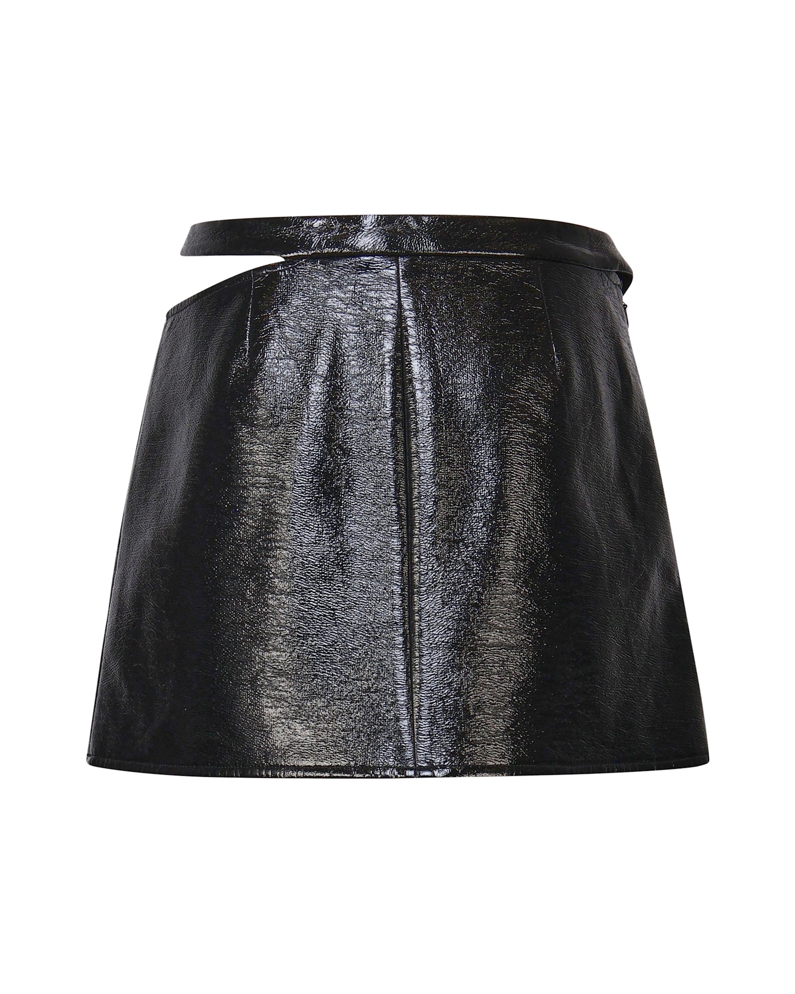 Shop Courrèges Glossy Miniskirt In Black