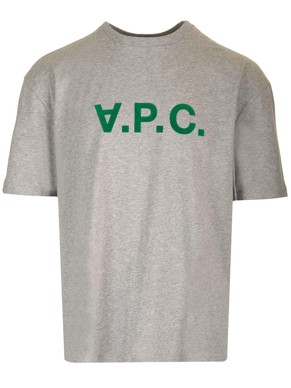 Shop Apc Logo Printed Crewneck T-shirt In Grey