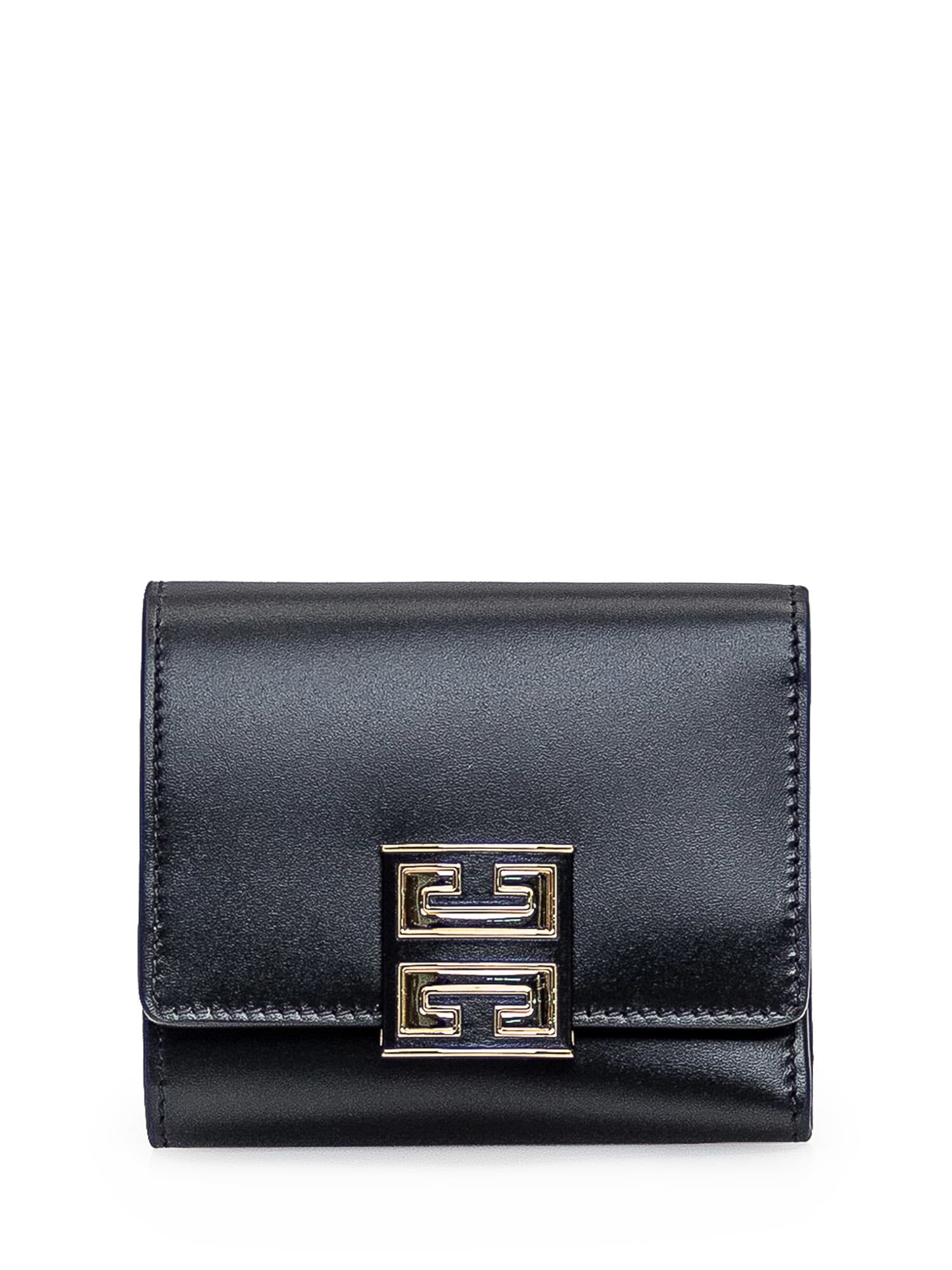 Givenchy Leather 4g Wallet In Black