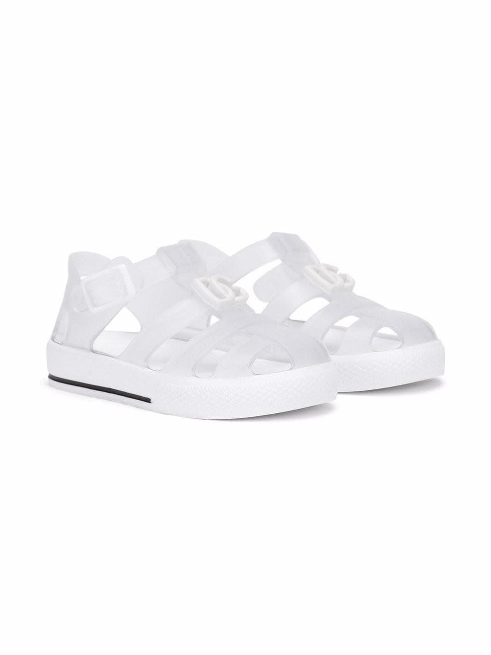 Shop Dolce & Gabbana White Rubber Sandals