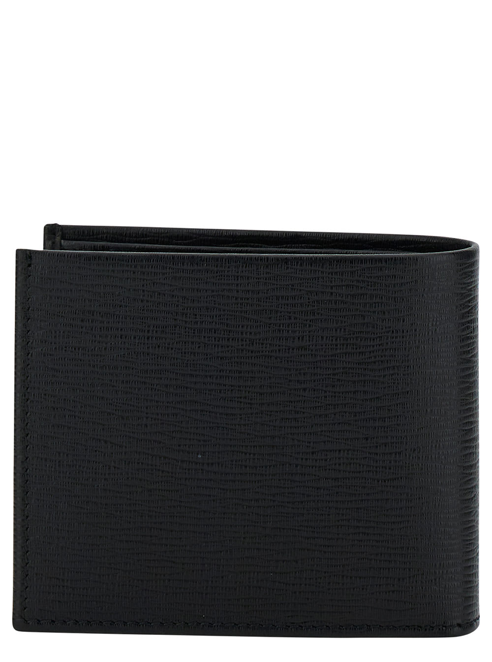 Shop Ferragamo Black Gancini Bi-fold Wallet In Leather Man