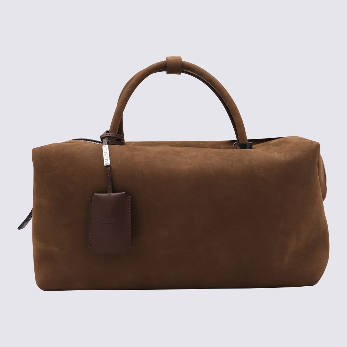 Max Mara Brown Old Suede Leather Top Handle Bag In Brown