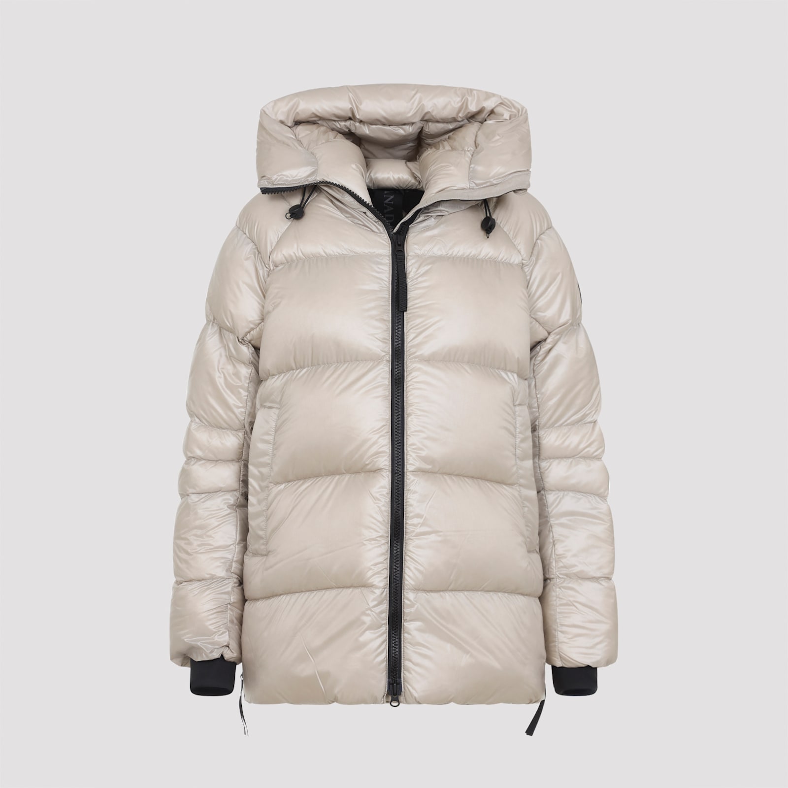Canada Goose Hooded Quilted Puffer Side Pockets In Neutral